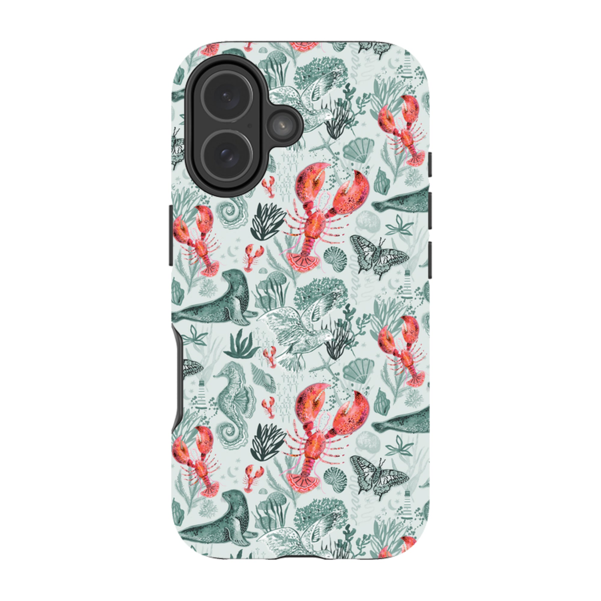 iPhone MagSafe Tough Case - Teal Seals and Lovely Lobsters By Emma Frances Grant