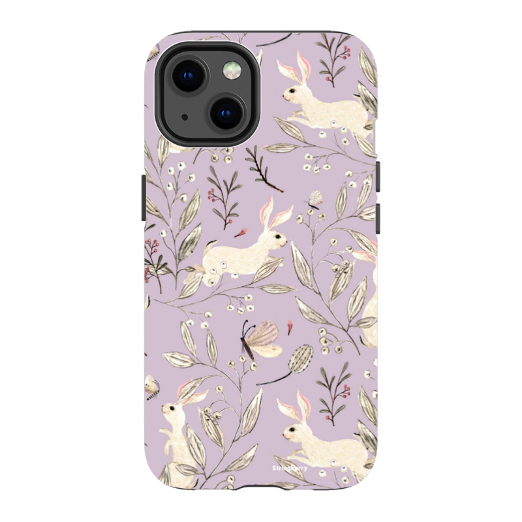 iPhone Tough Case - Bunnies Mauve By Katherine Quinn