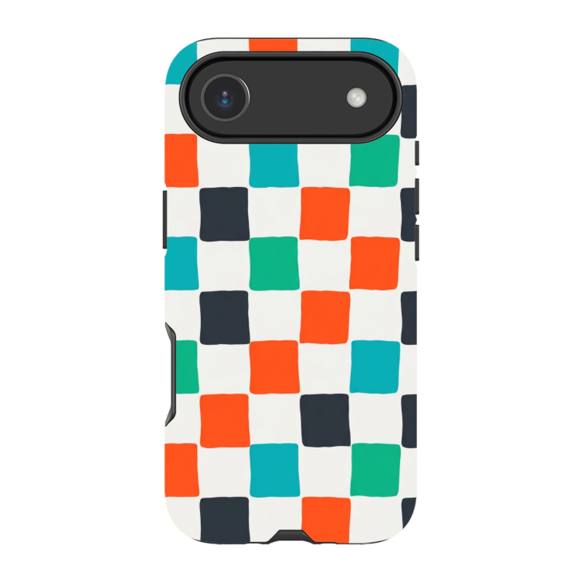 iPhone Tough Case - Multi-Color Checkerboard