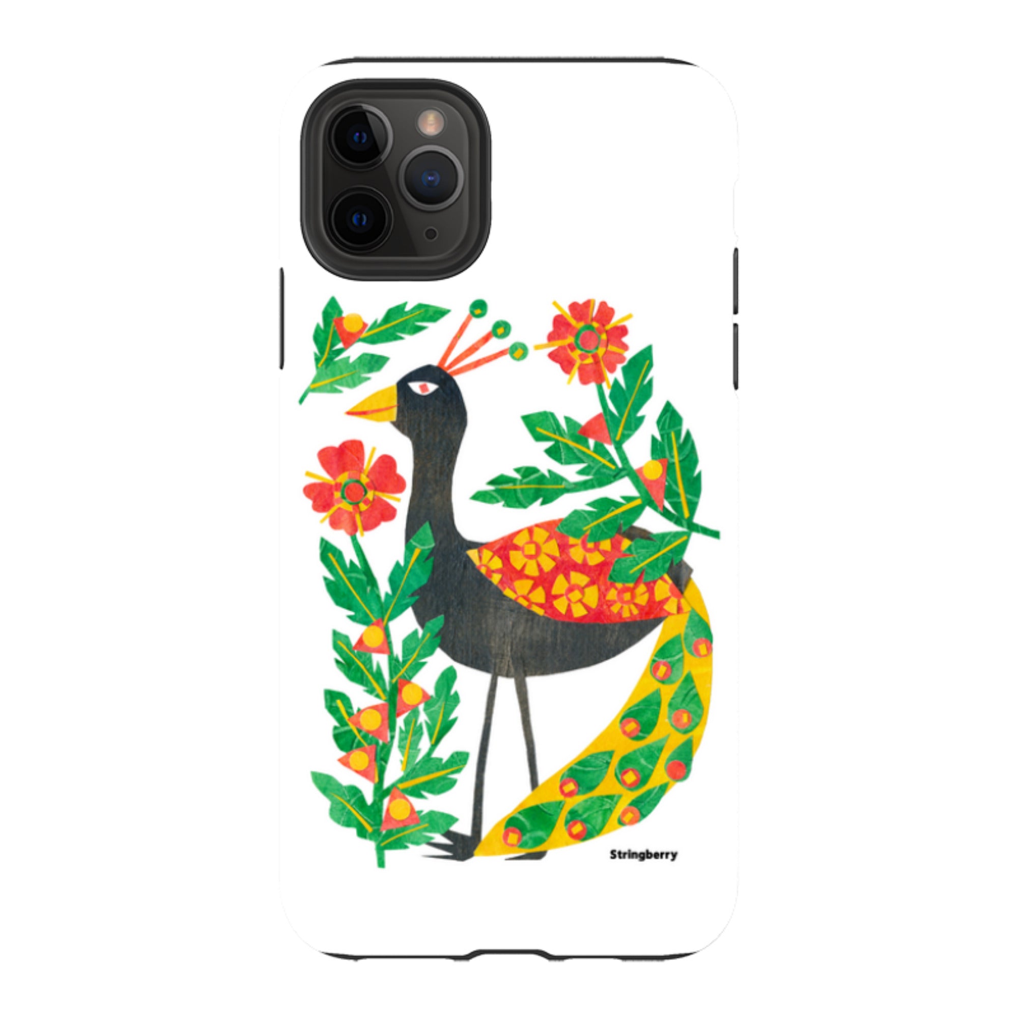 iPhone Tough Case - Folk Floral Peahen By Tracey English