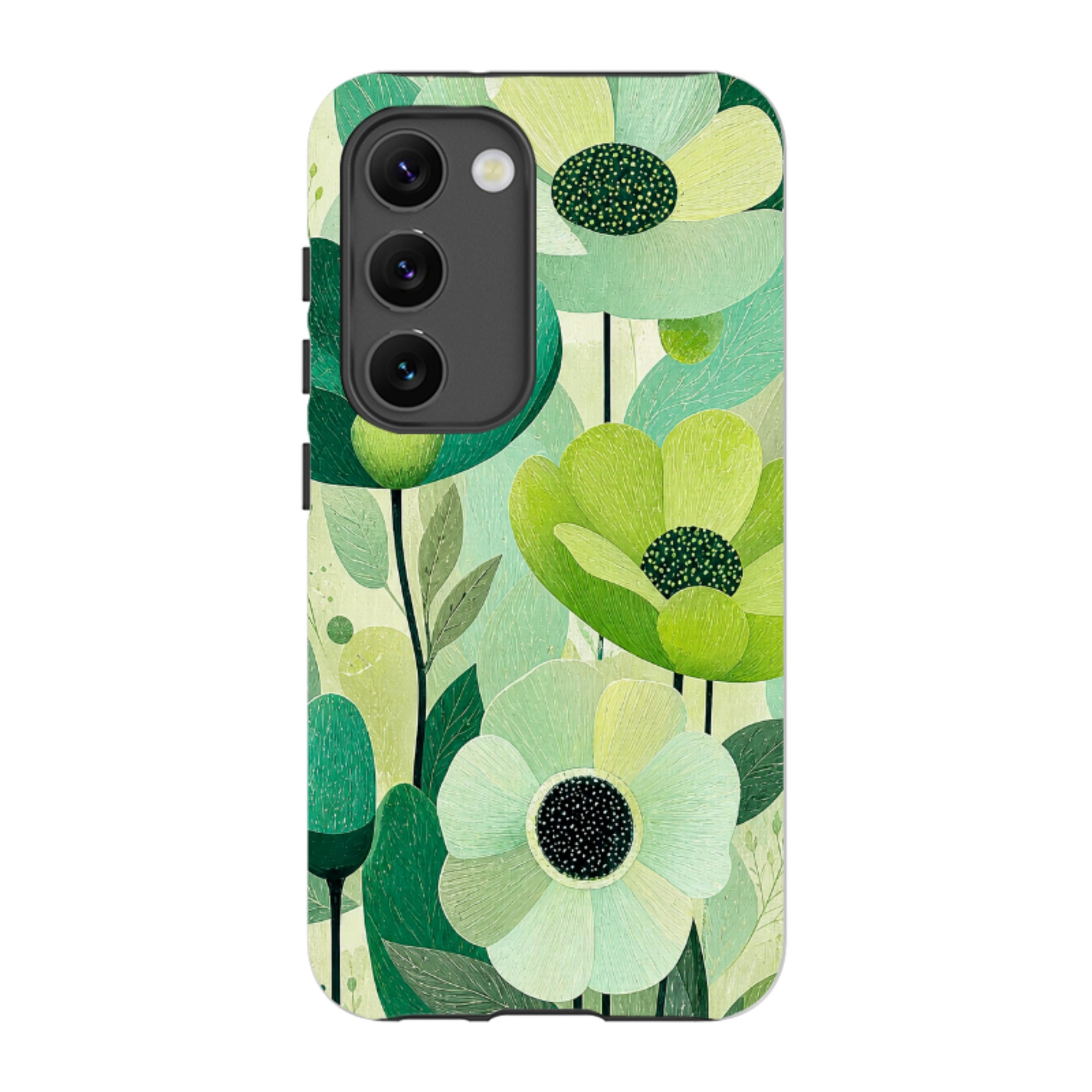 Samsung Tough Case - Mint Woodgrain Floral