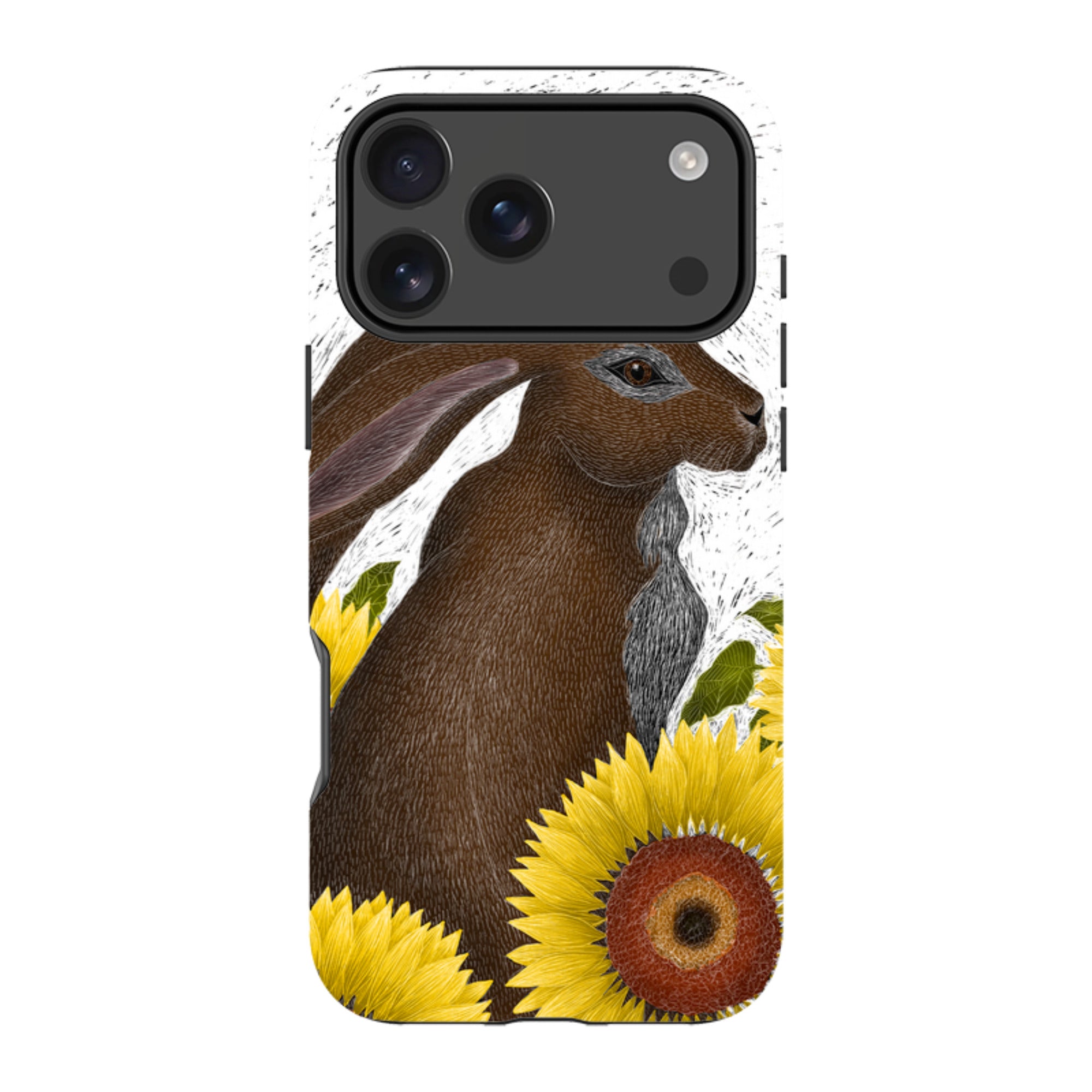 iPhone MagSafe Tough Case - Hare With Sunflowers By Catherine Rowe