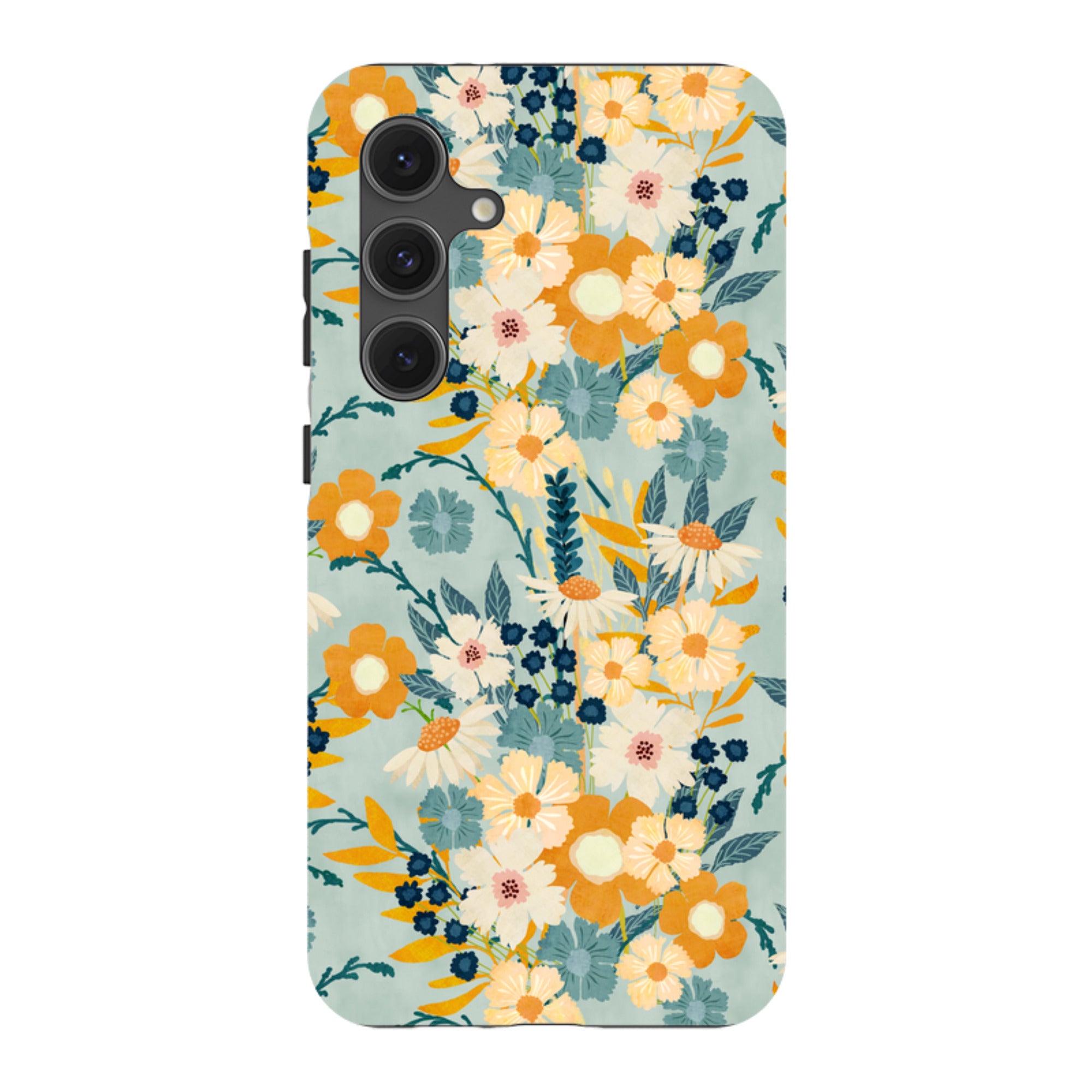Samsung Tough Case - Yellow And Blue Floral By Katherine Quinn