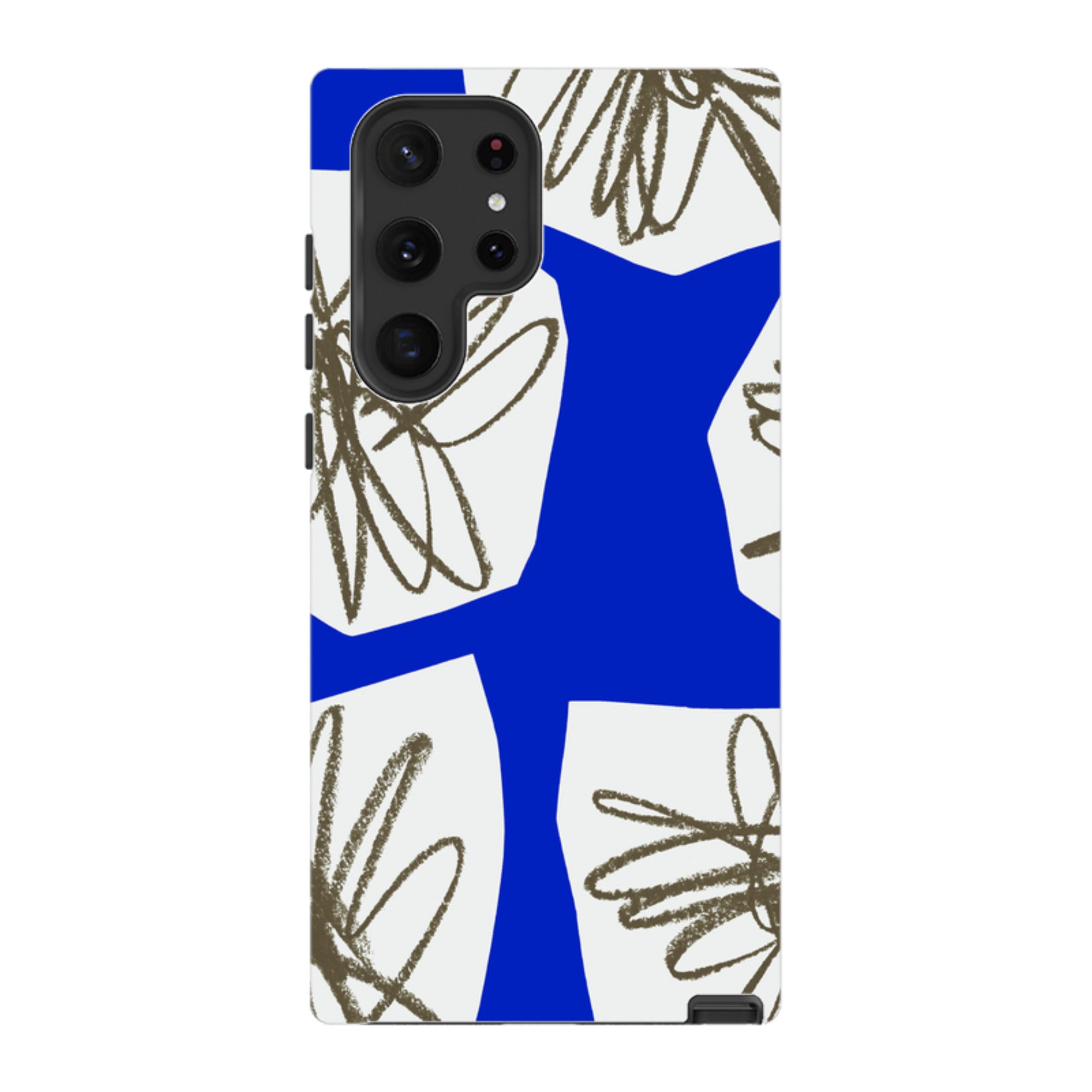 Samsung Tough Case - Blue Collage Flower By Kitty Joseph