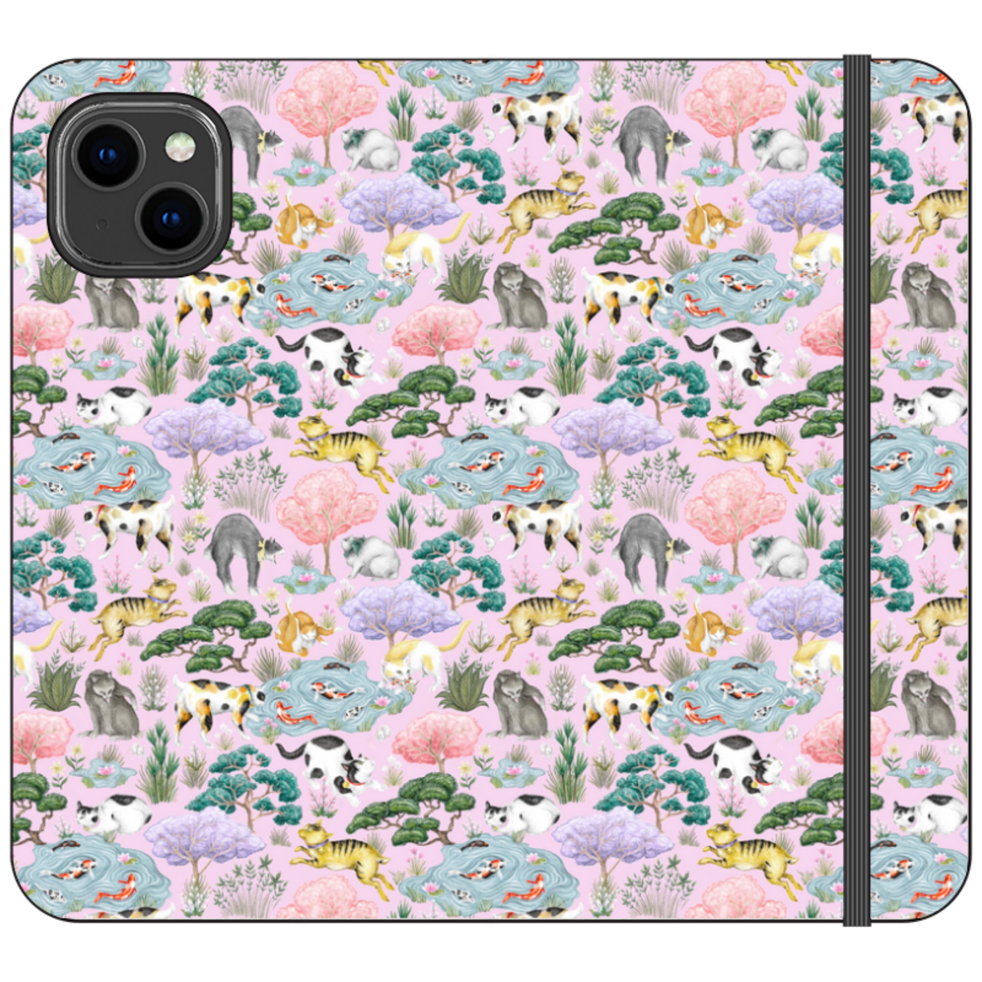 Cat Garden Wallet Case By Catherine Rowe