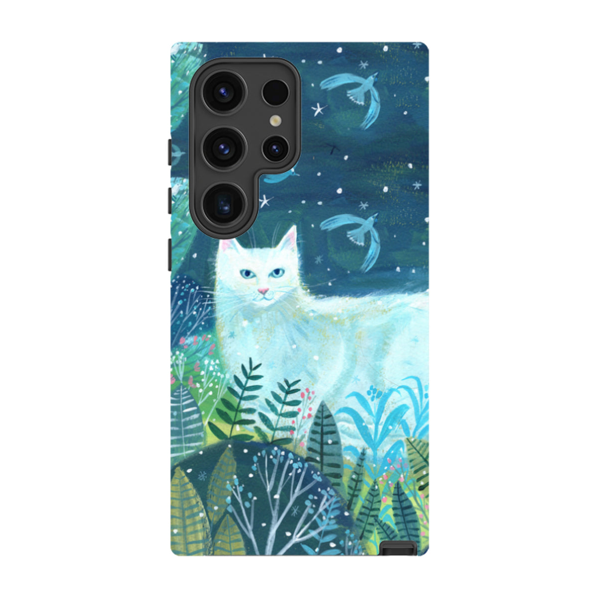 Samsung Tough Case - White Cat By Mary Stubberfield