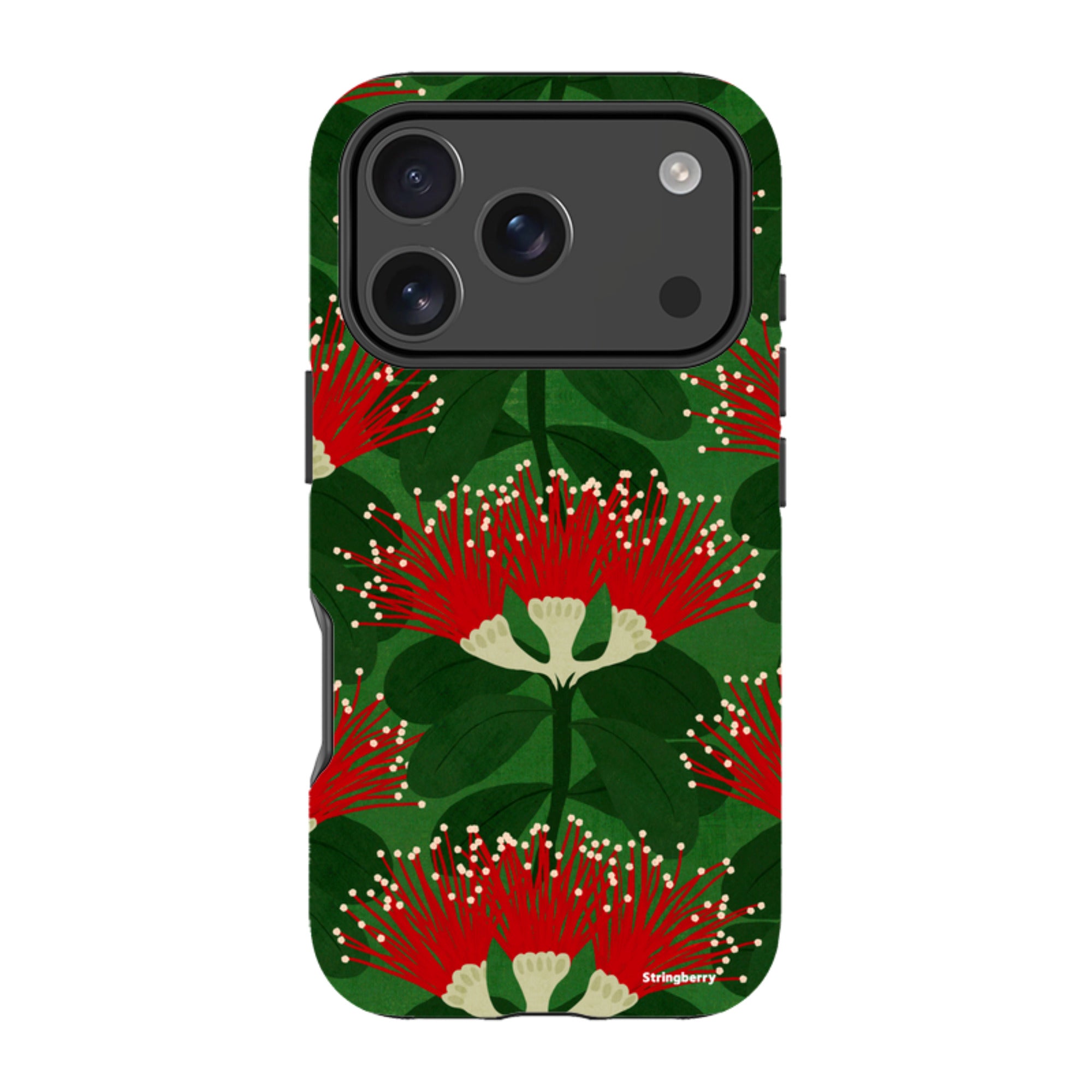 iPhone Tough Case - Pohutukawa Green And Red By Katherine Quinn