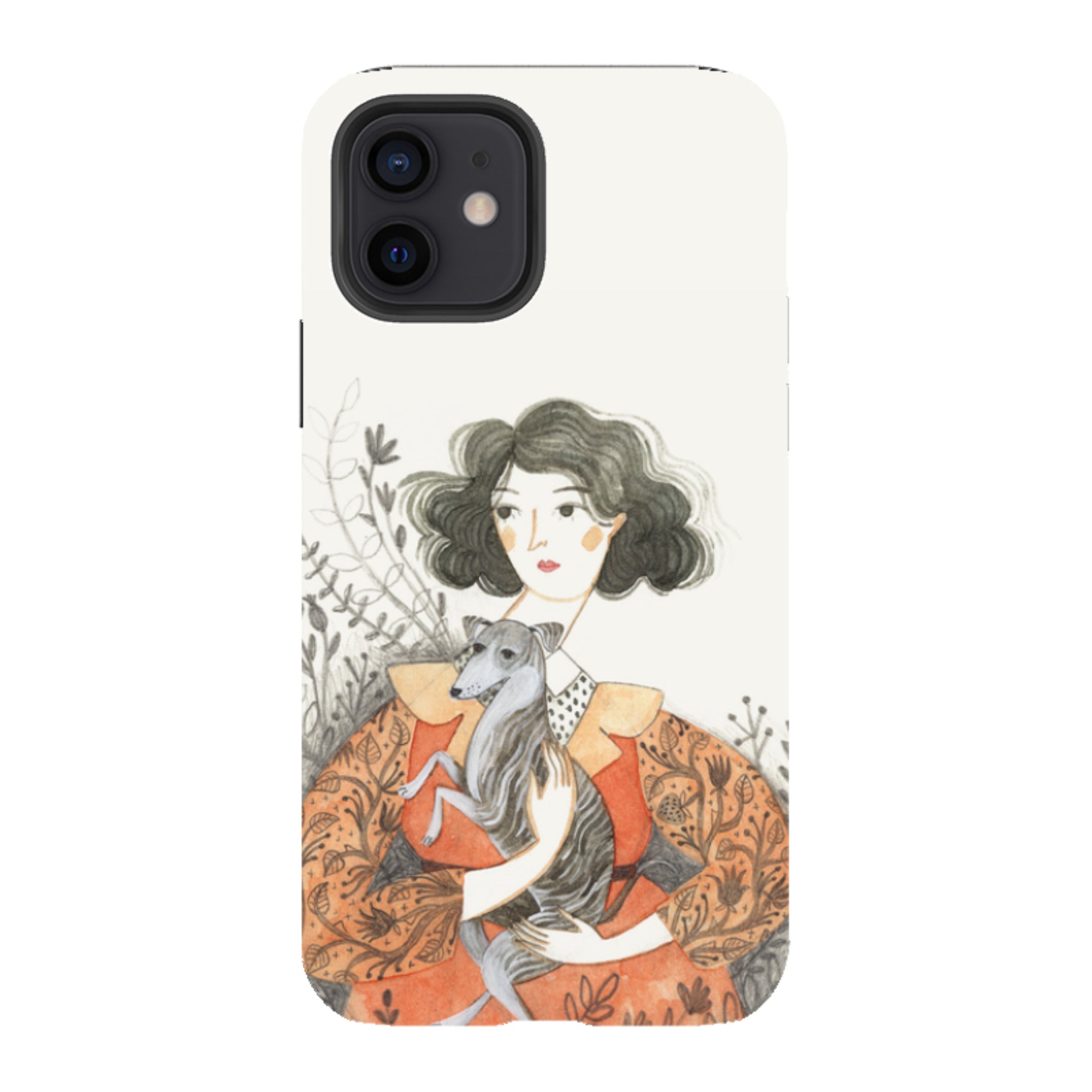 iPhone Tough Case - Lady With Whippet By Meghann Rader