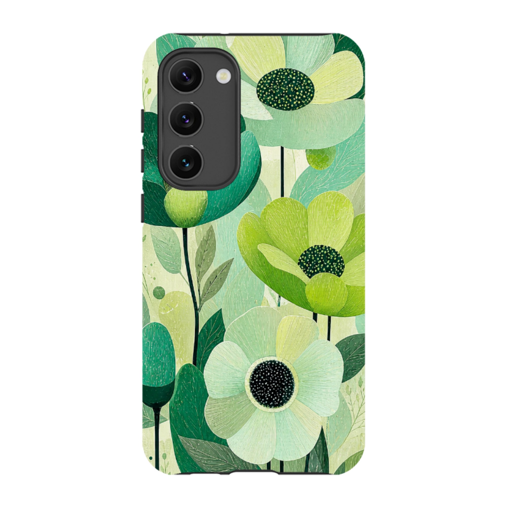 Samsung Tough Case - Mint Woodgrain Floral