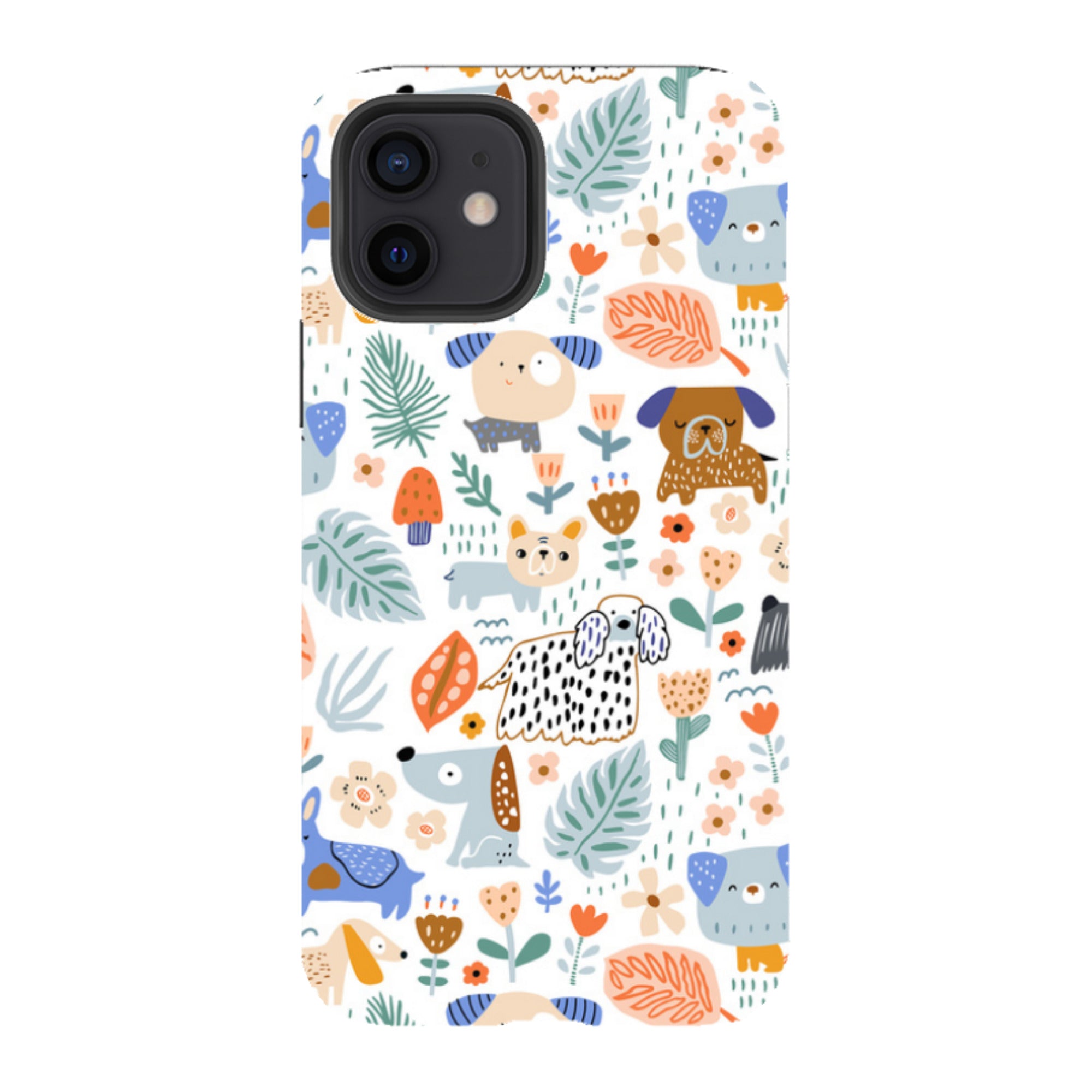 iPhone Tough Case - Dog Floral Pattern