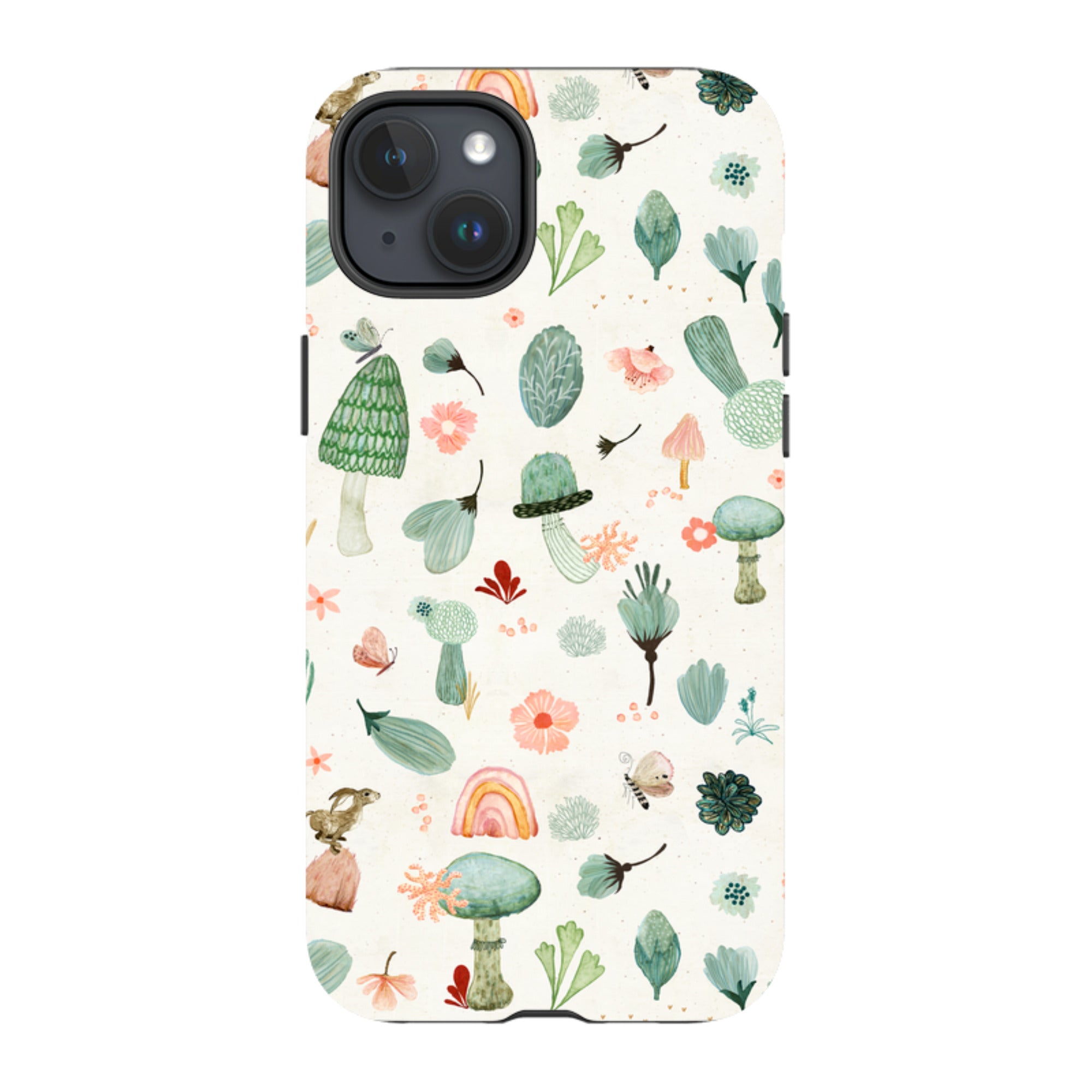 iPhone Tough Case - Mushroom World Cream By Katherine Quinn