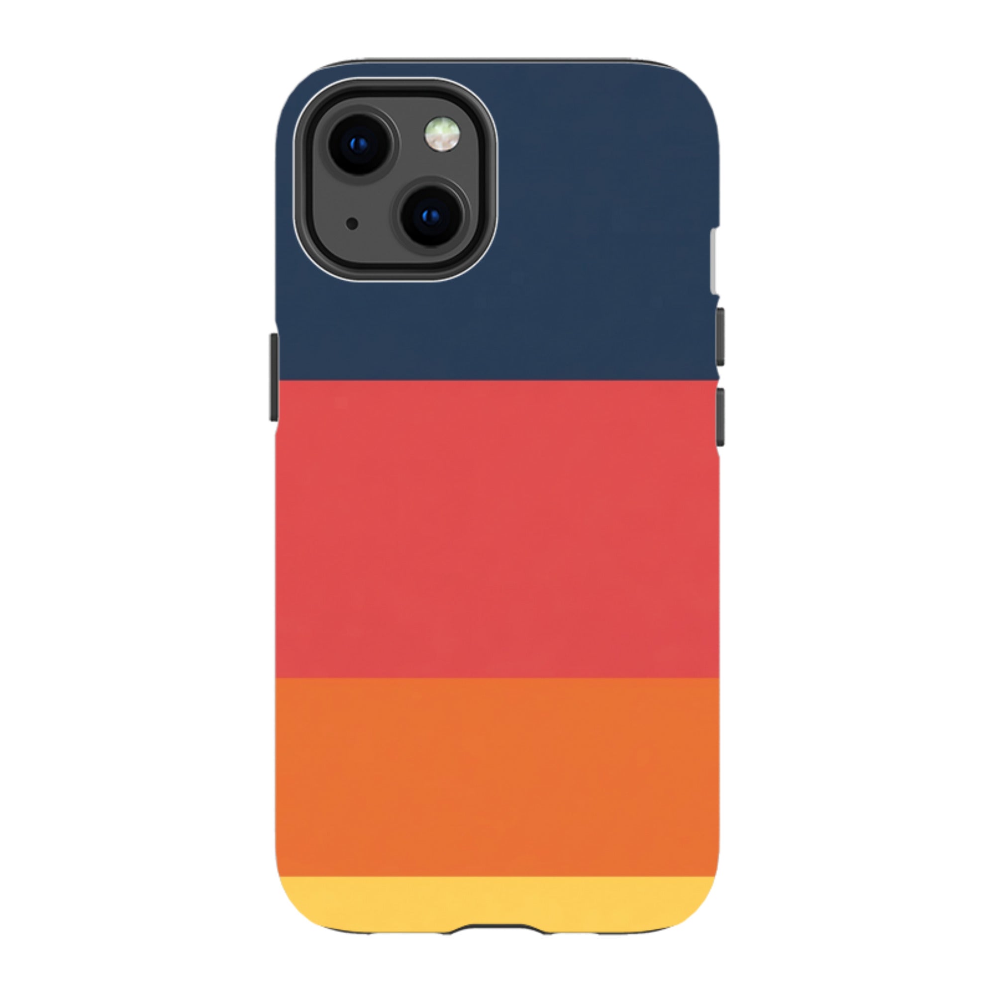 iPhone Tough Case - Navy Blue & Orange Gingham