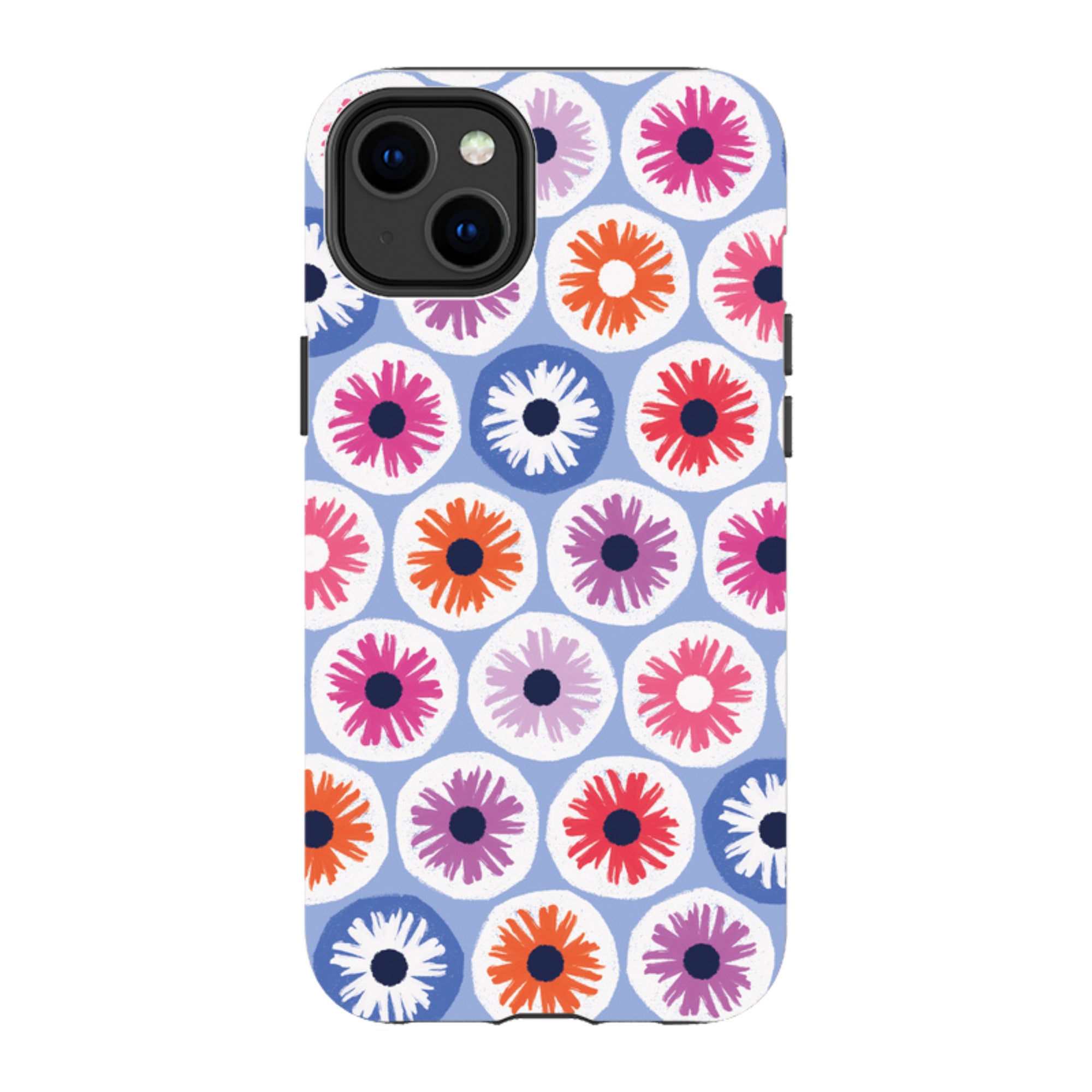iPhone Tough Case - Penny Flowers Light Blue By Ali Brookes