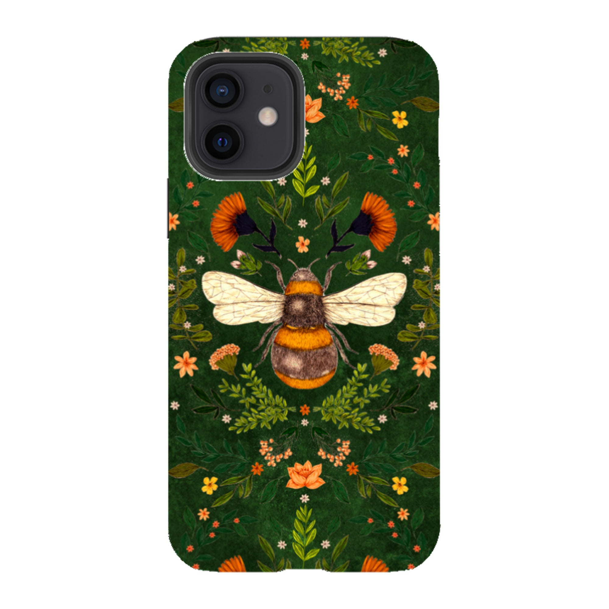 iPhone Tough Case - Botanical Bee Green By Jade Mosinski