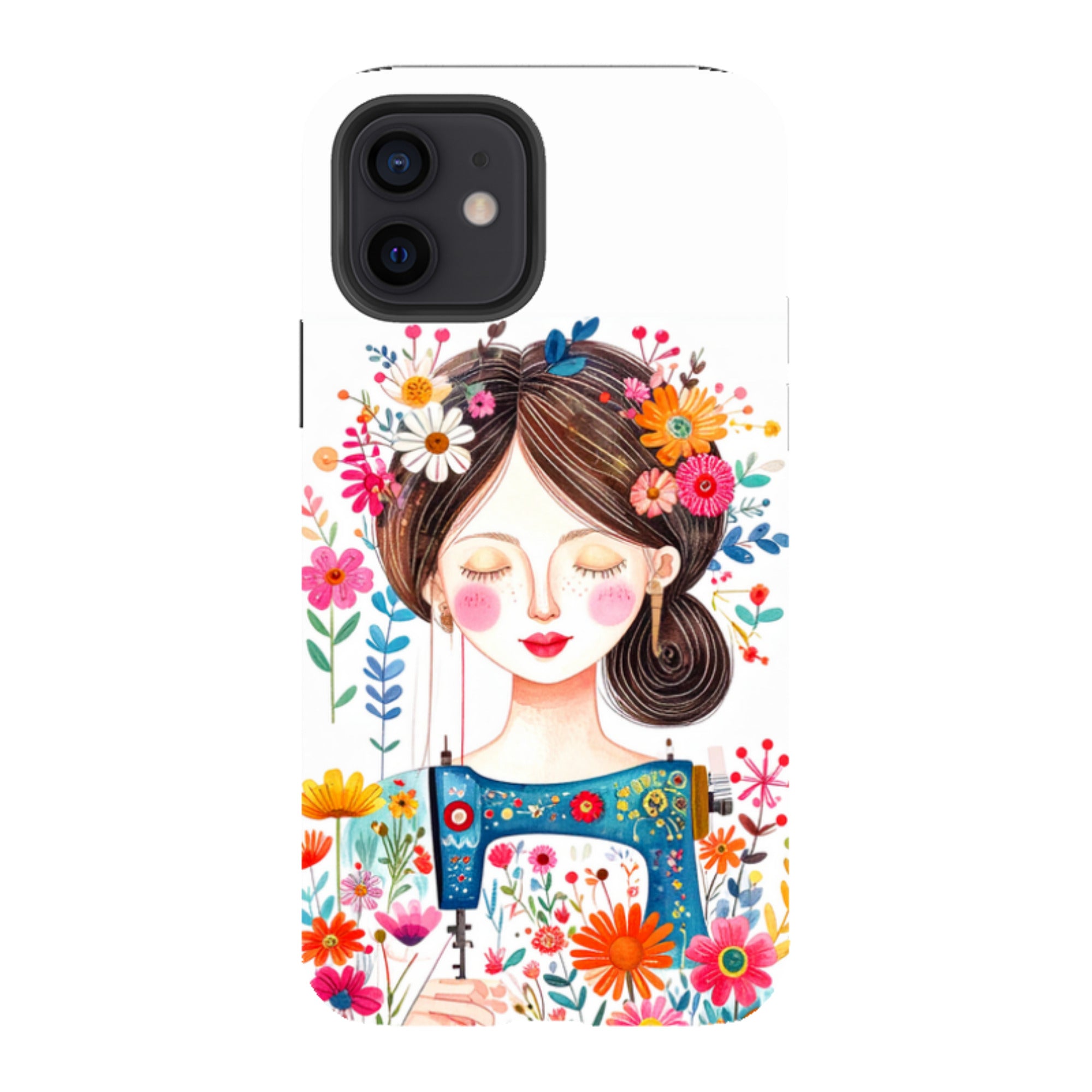 iPhone Case - Floral Sewing Lady