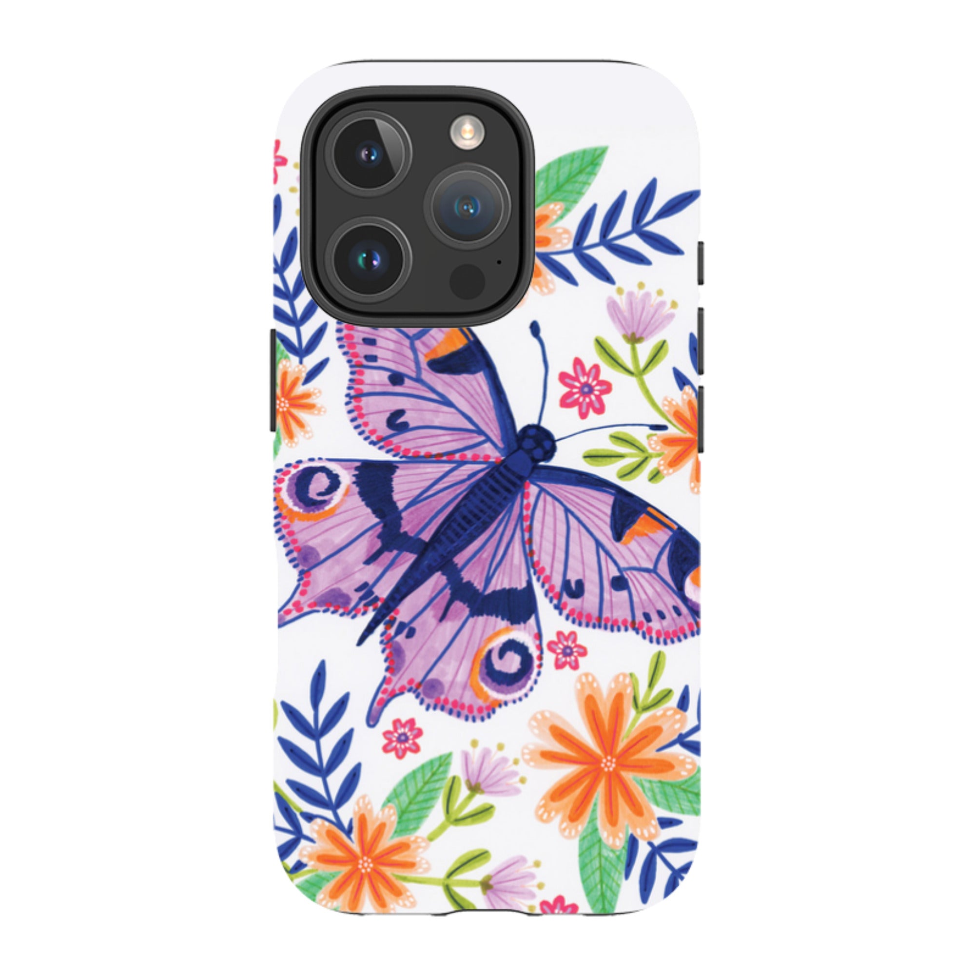 iPhone Tough Case - Floral Lilac Butterfly By Lee Foster Wilson