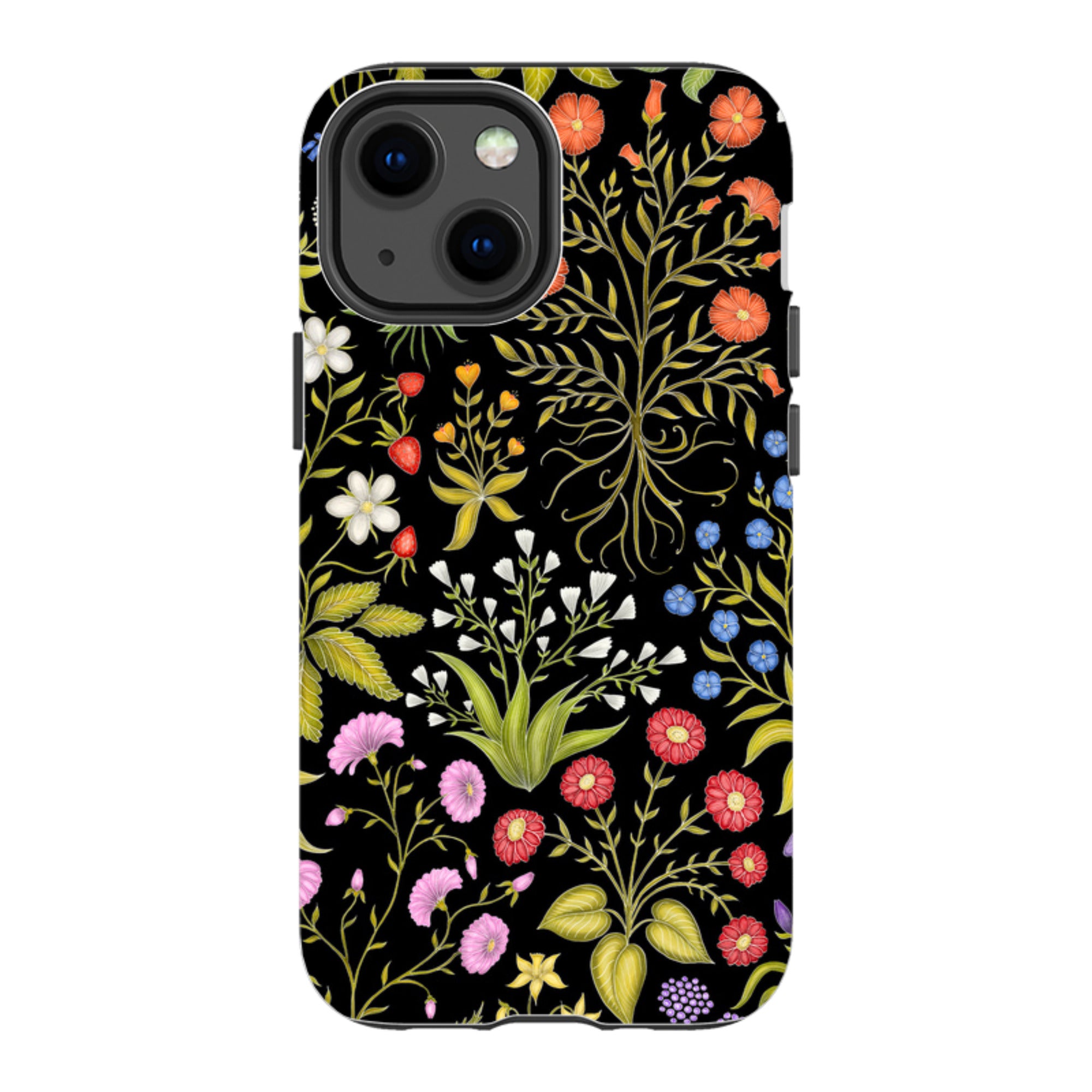 iPhone Tough Case - Fleurs Black By Catherine Rowe