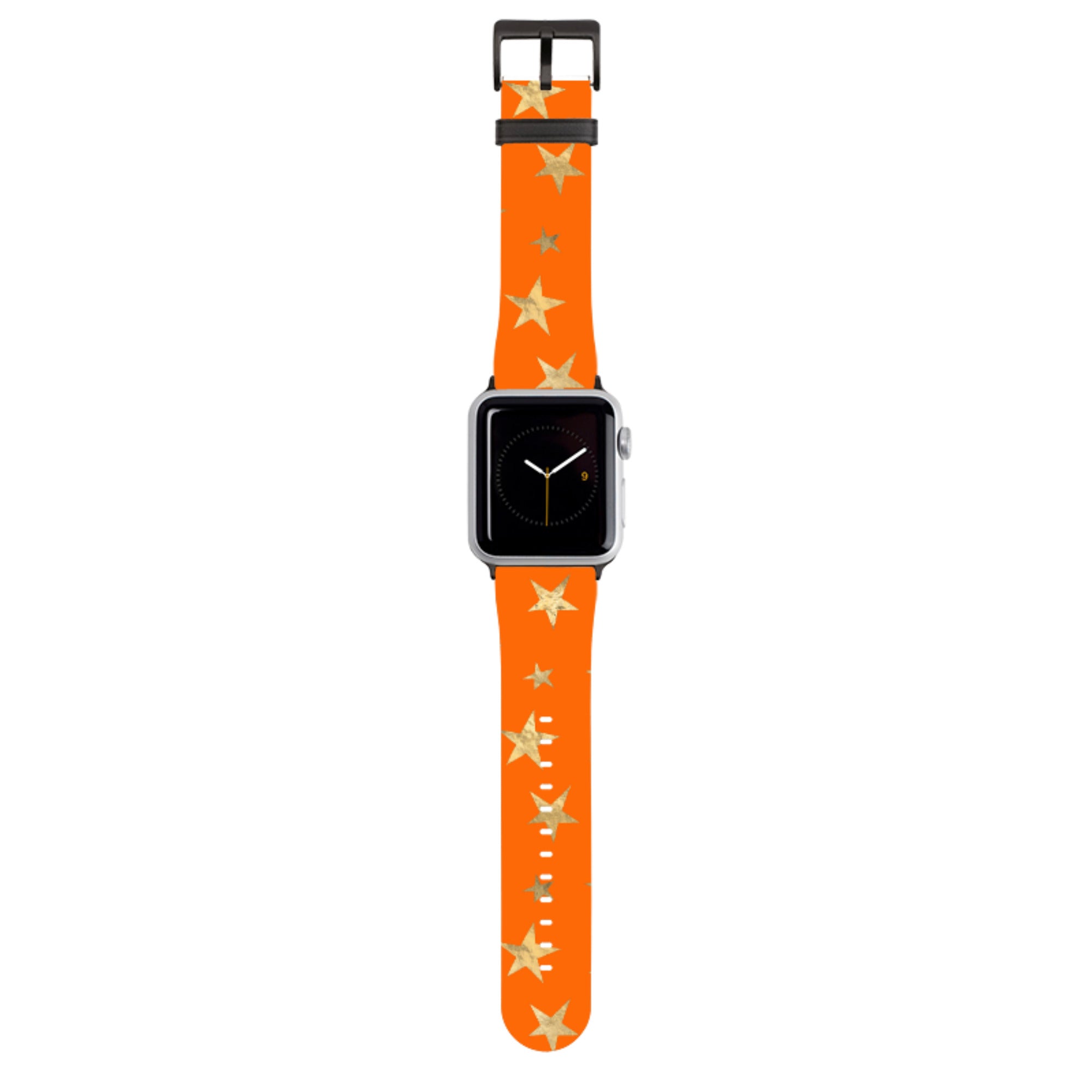 Orange and Gold Stars Apple Watch Strap