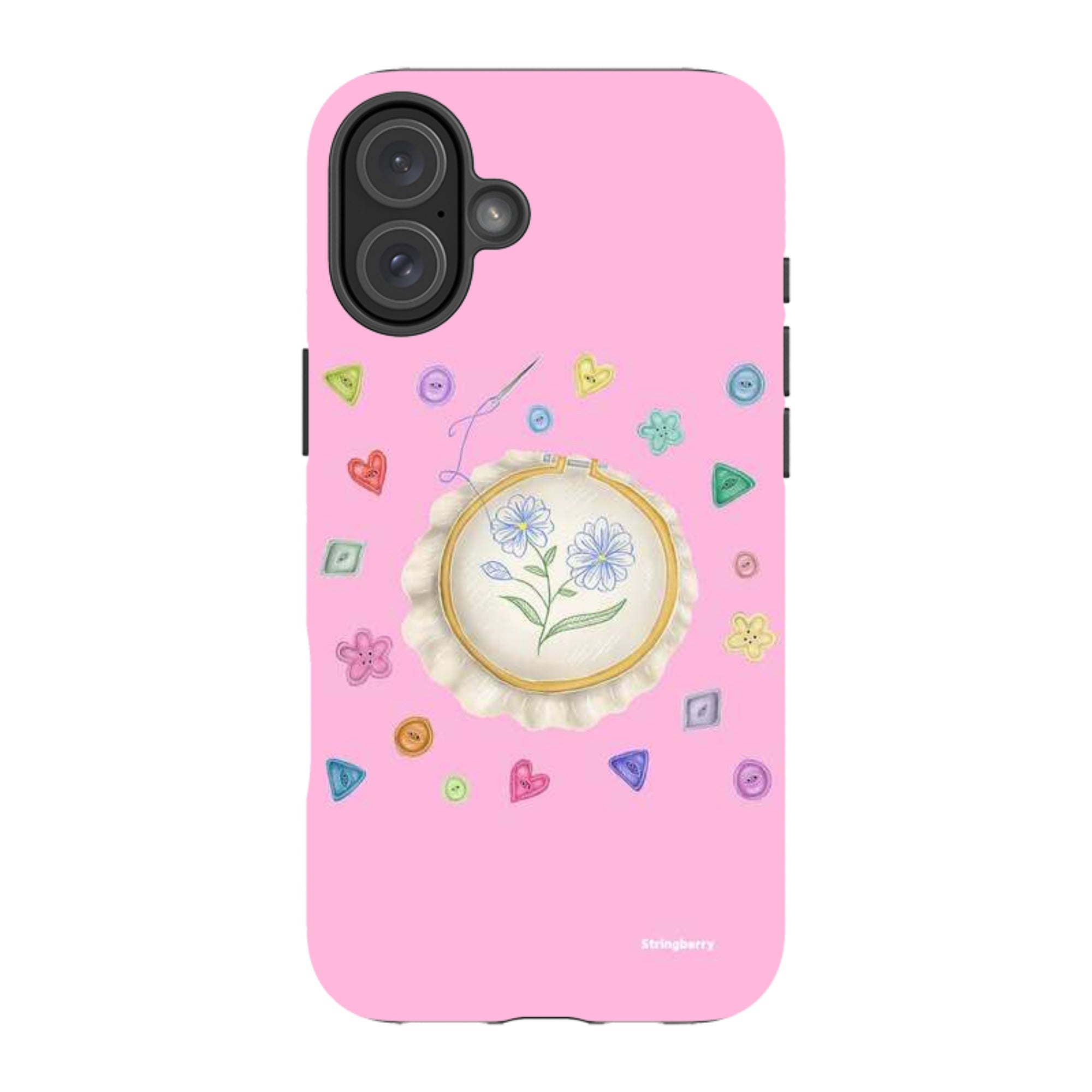 iPhone MagSafe Tough Case -  Flower Buttons Needlework By Catherine Rowe