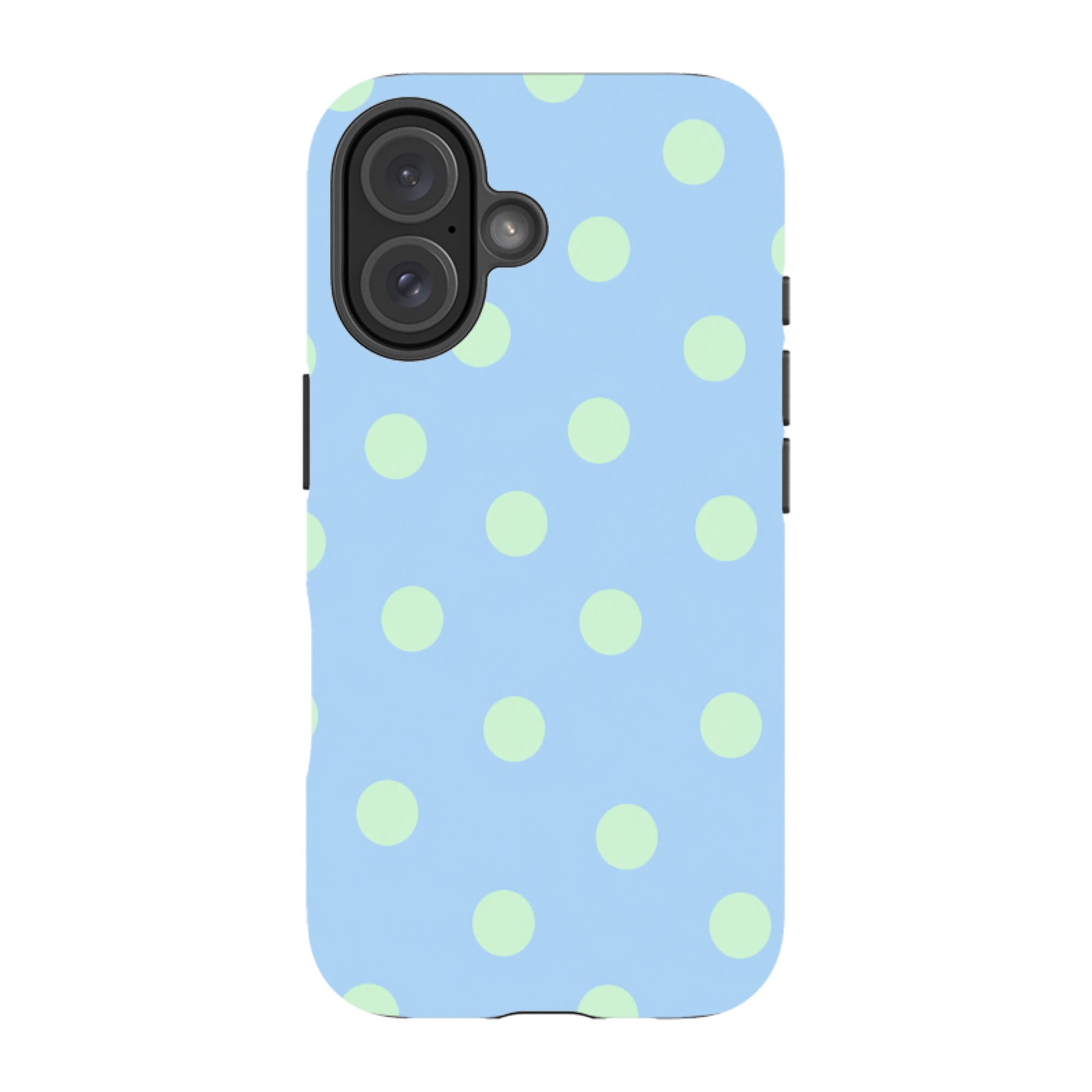 iPhone Tough Case - Sky Blue & Mint Green Polka Dot