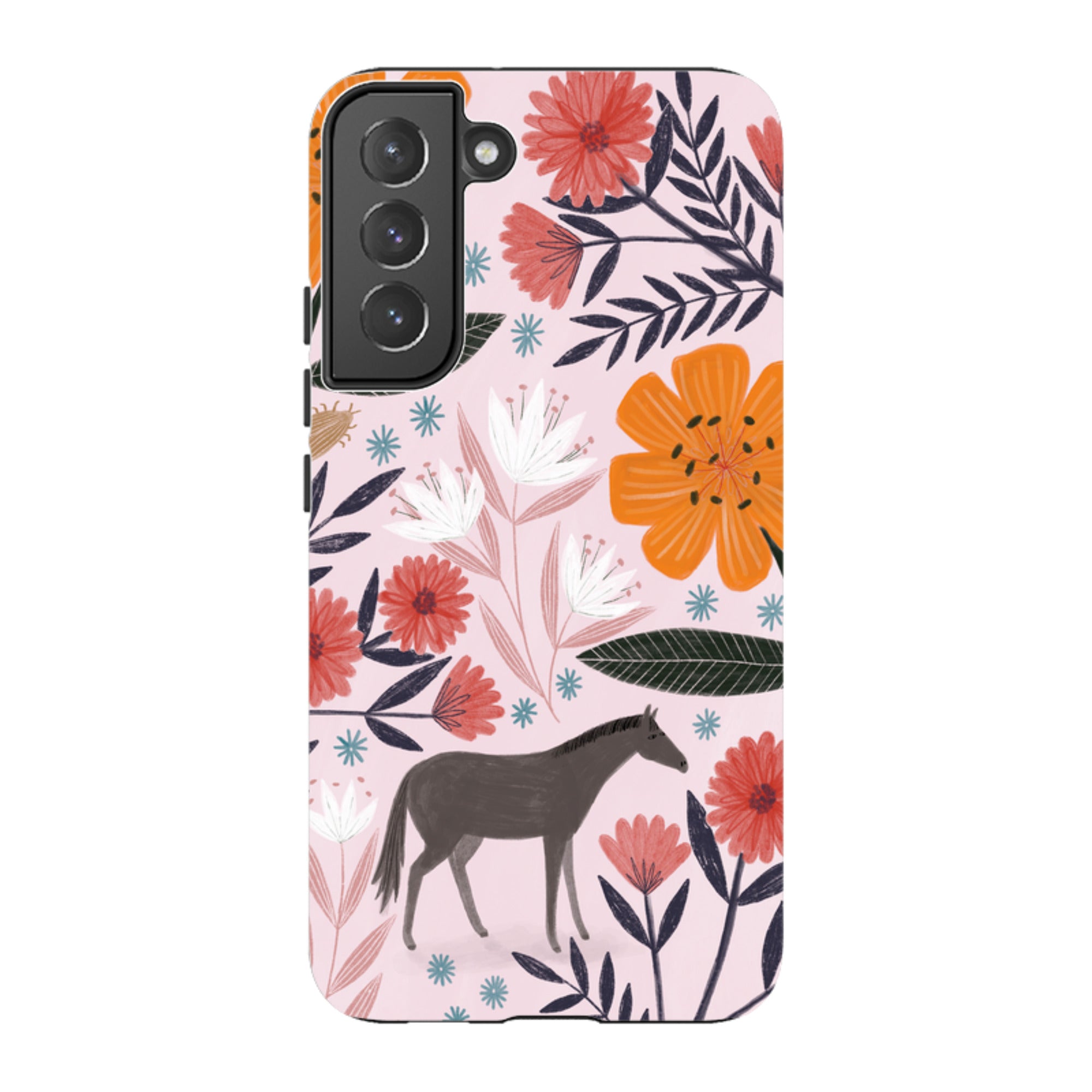 Samsung Tough Case - Pink Horse Floral By Lee Foster Wilson