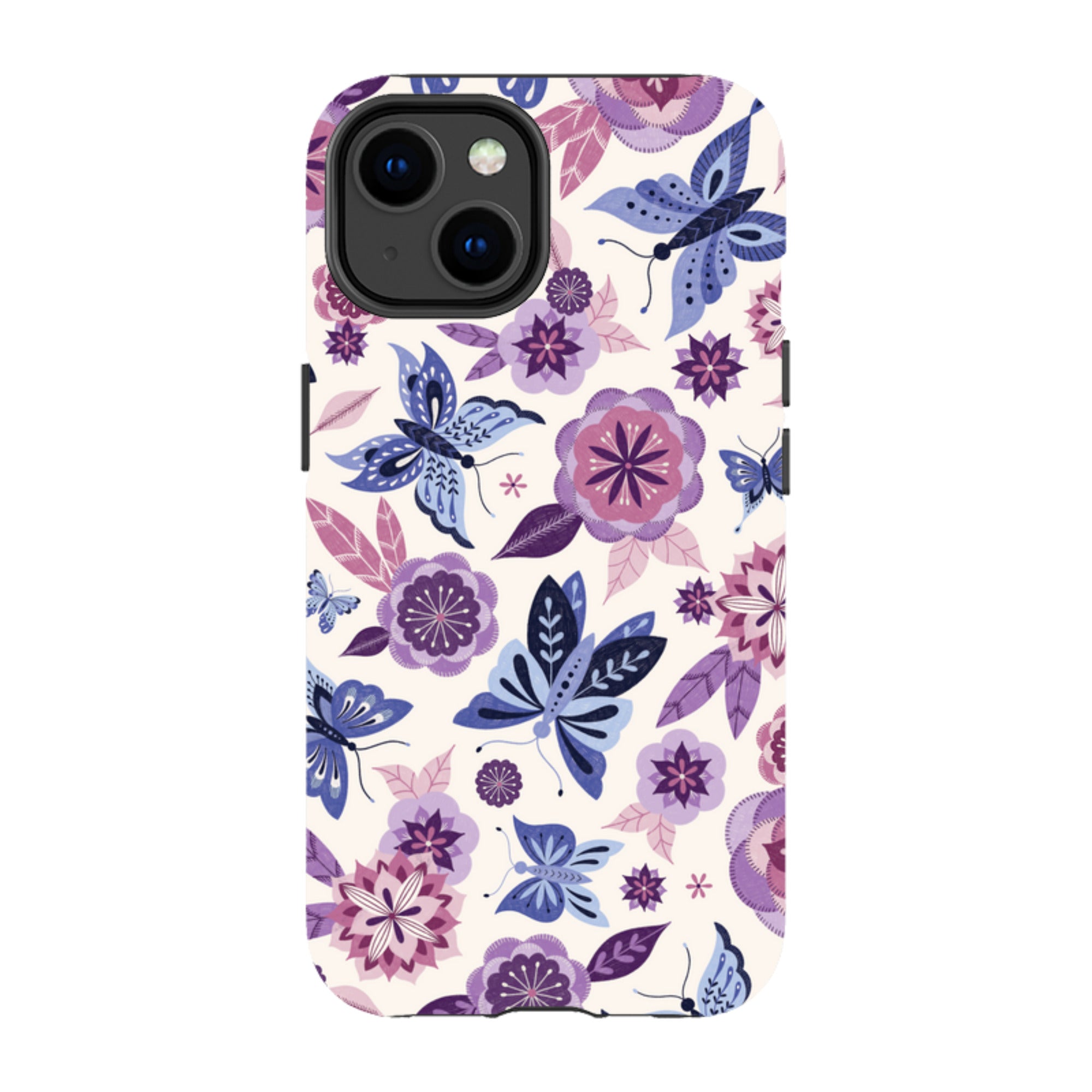 iPhone Tough Case - Butterfly Blooms Ivory By Jenny Zemanek
