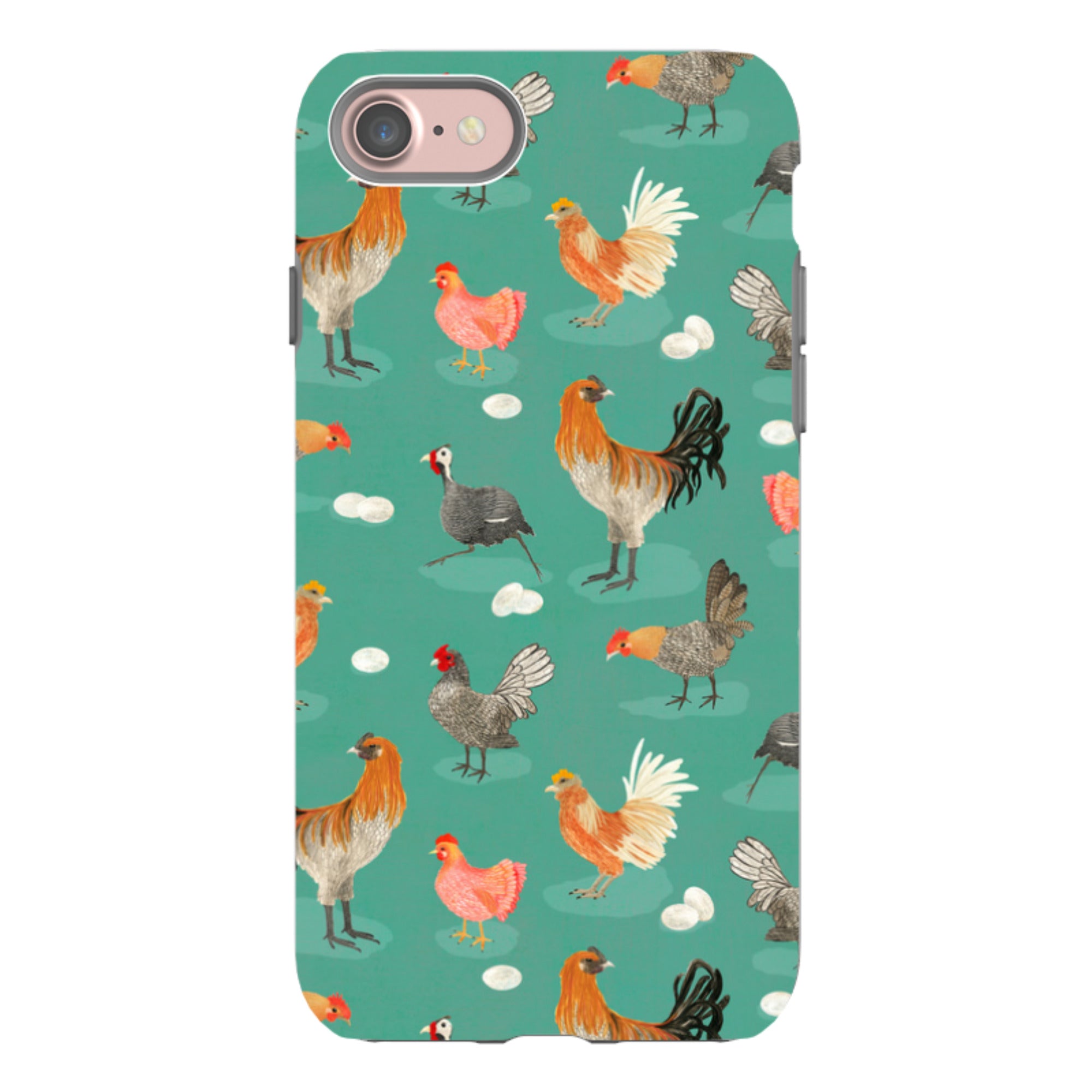 iPhone Tough Case - Chicken Teal By Katherine Quinn