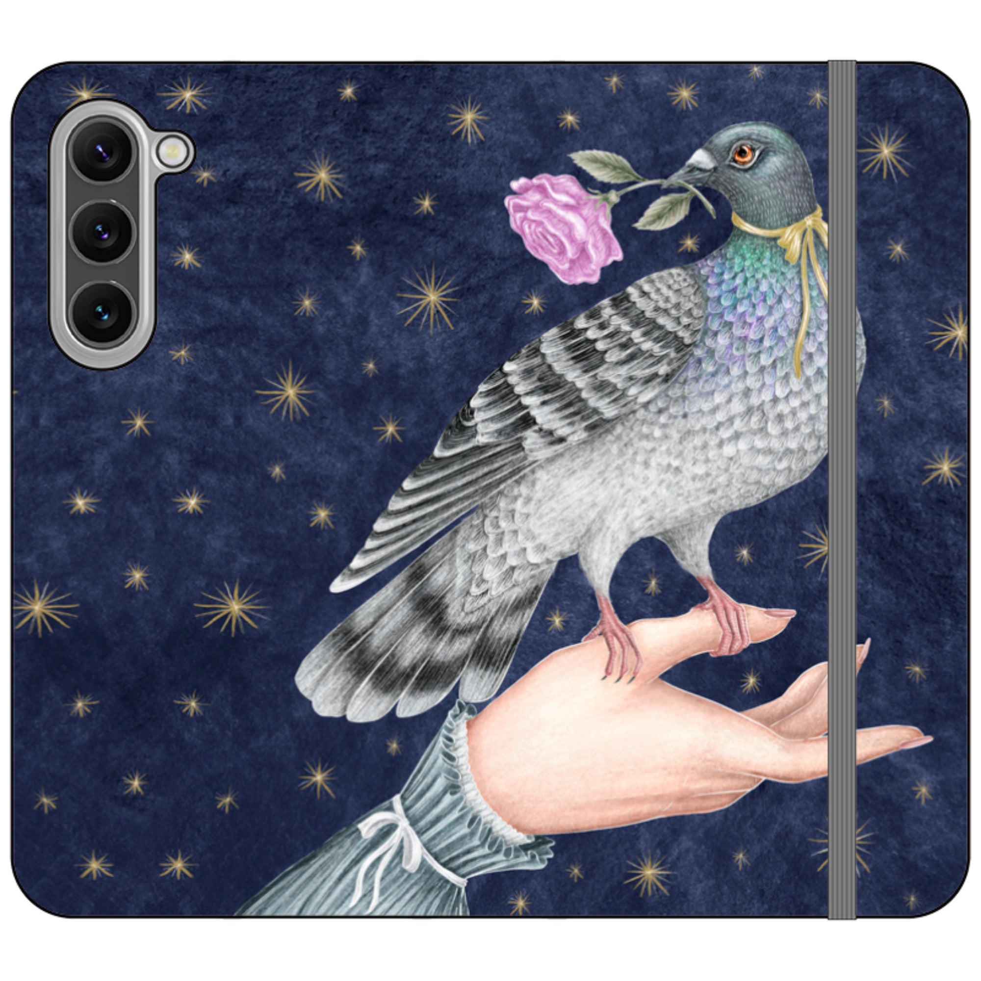 Pigeon With Rose Wallet Case By Catherine Rowe