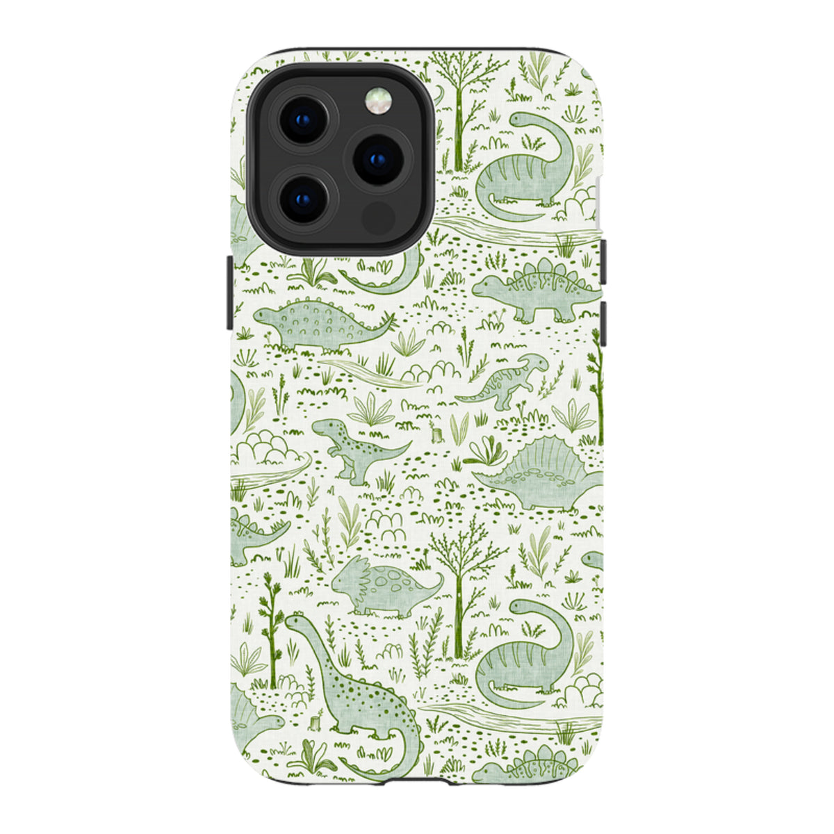 iPhone Tough Case - Dinosaur line green By Katherine Quinn