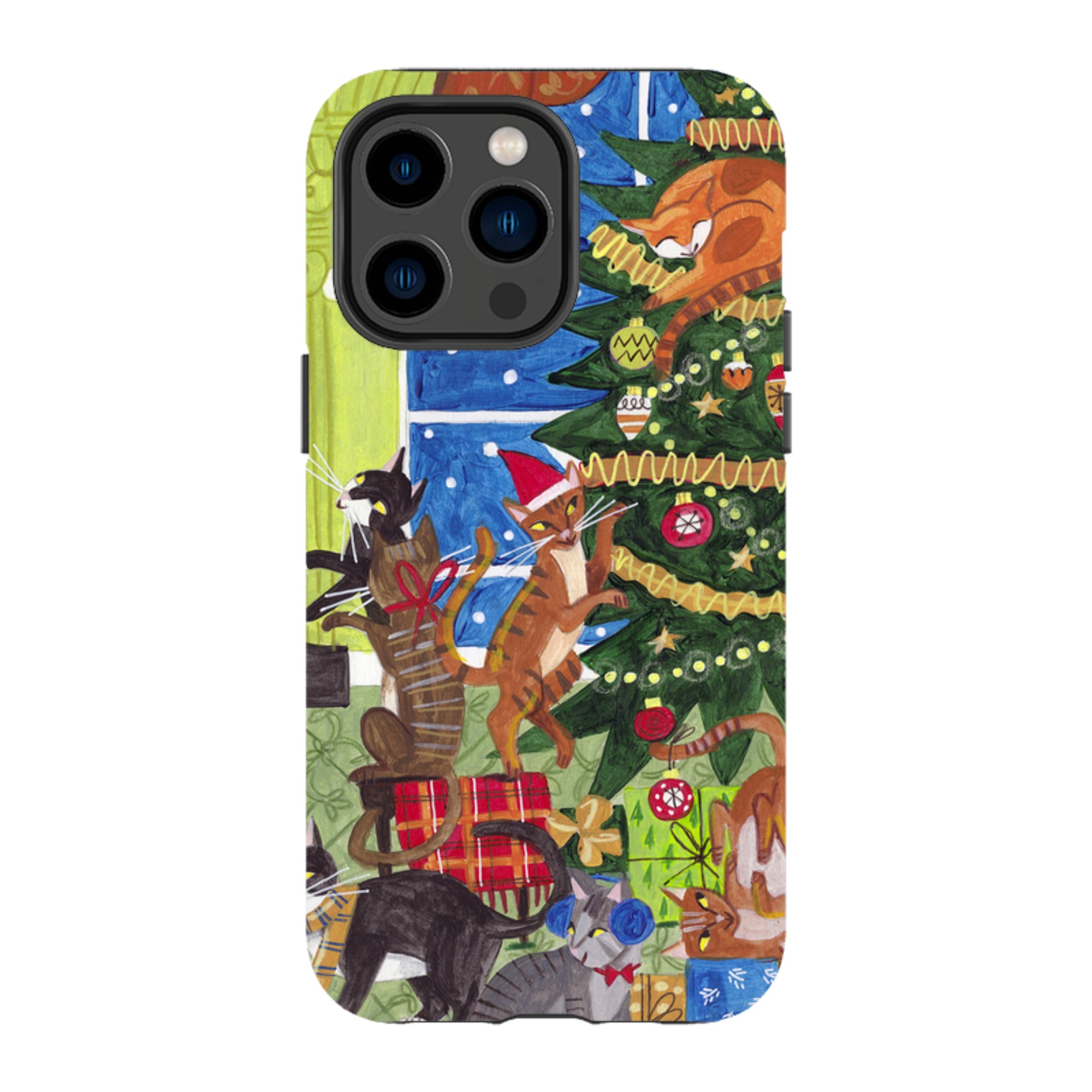 iPhone MagSafe Tough Case - Christmas Cats By Caroline Bonne Muller