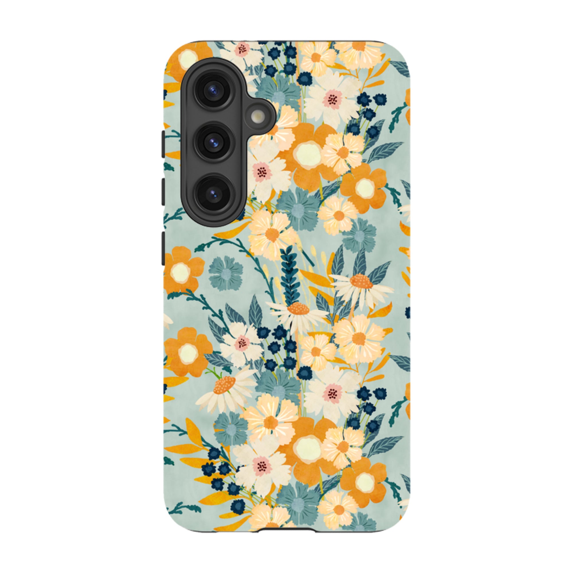 Samsung Tough Case - Yellow And Blue Floral By Katherine Quinn