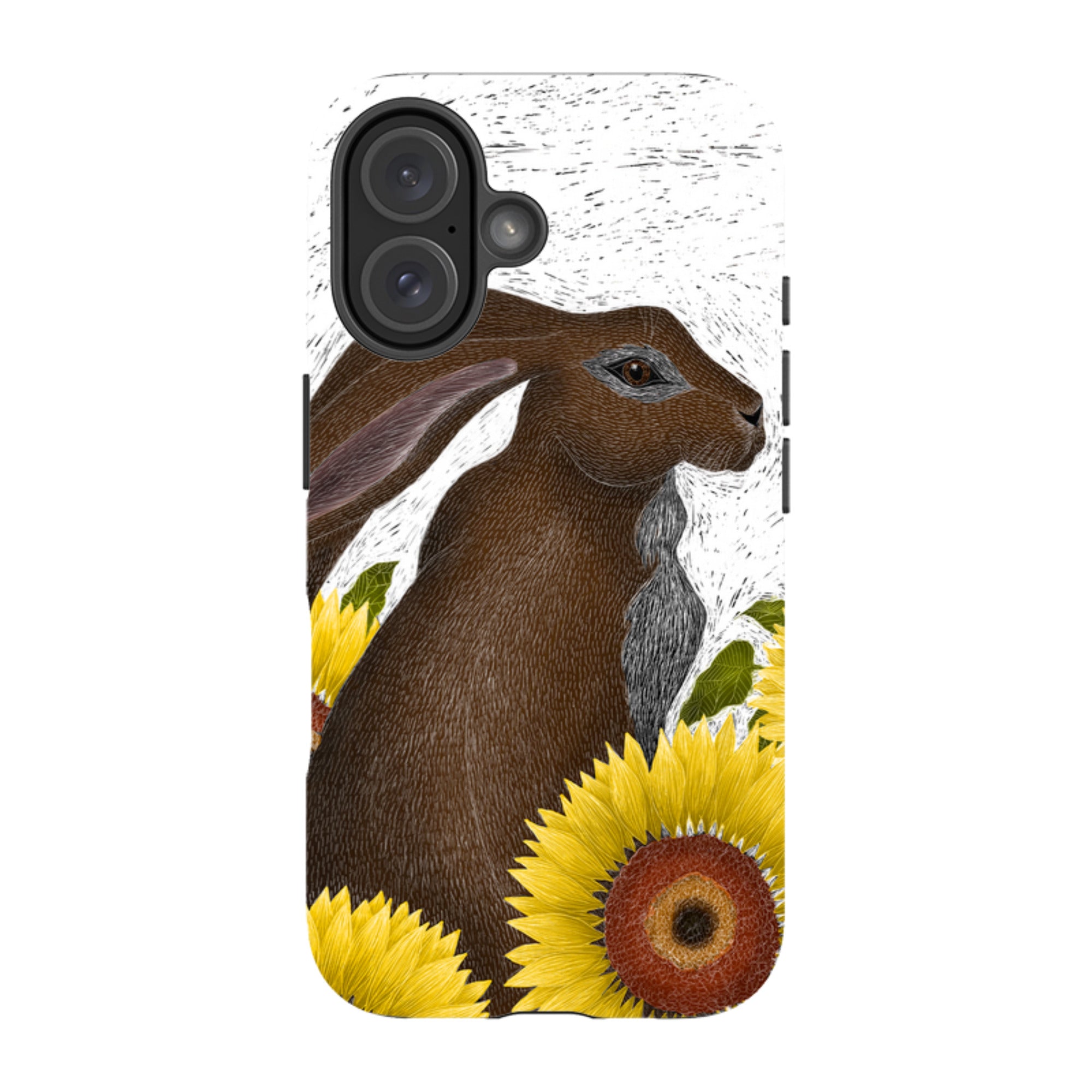 iPhone MagSafe Tough Case - Hare With Sunflowers By Catherine Rowe
