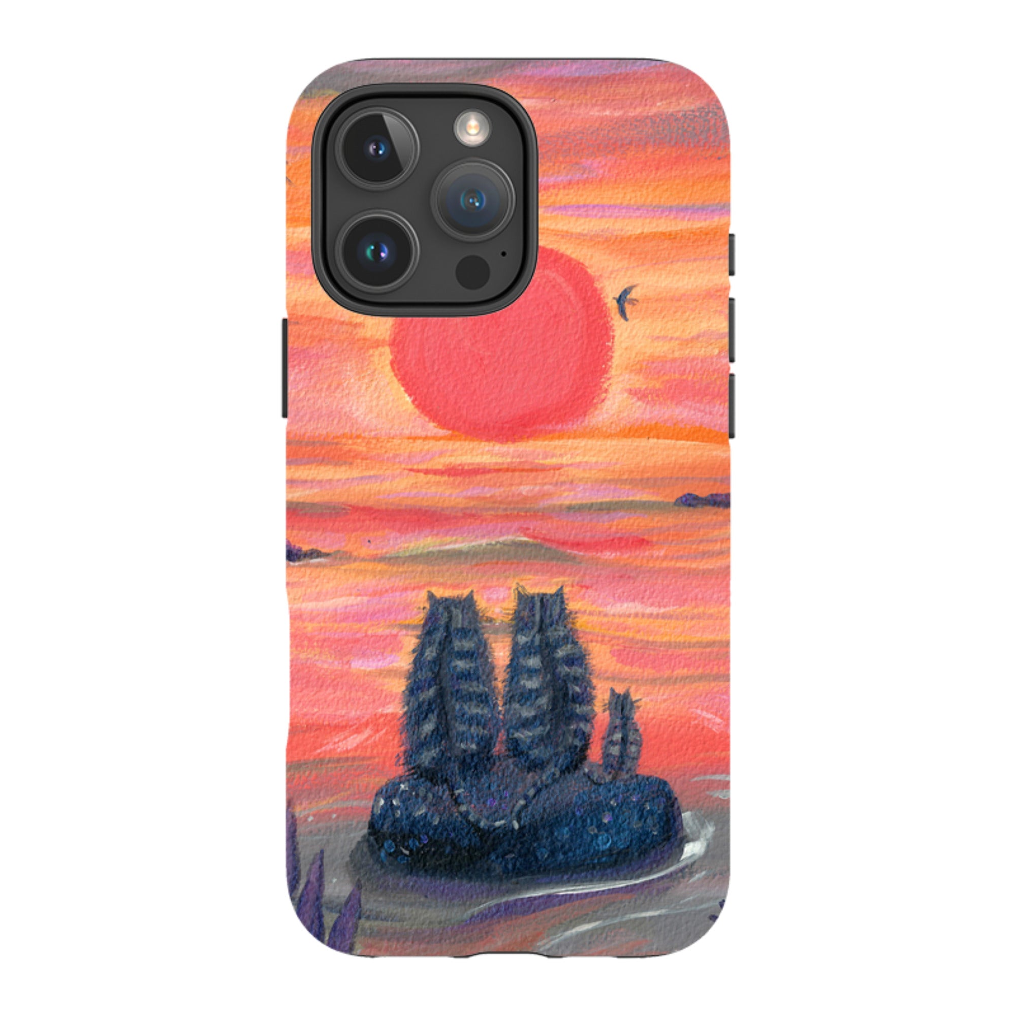 iPhone Tough Case - Sunset Cats By Mary Stubberfield