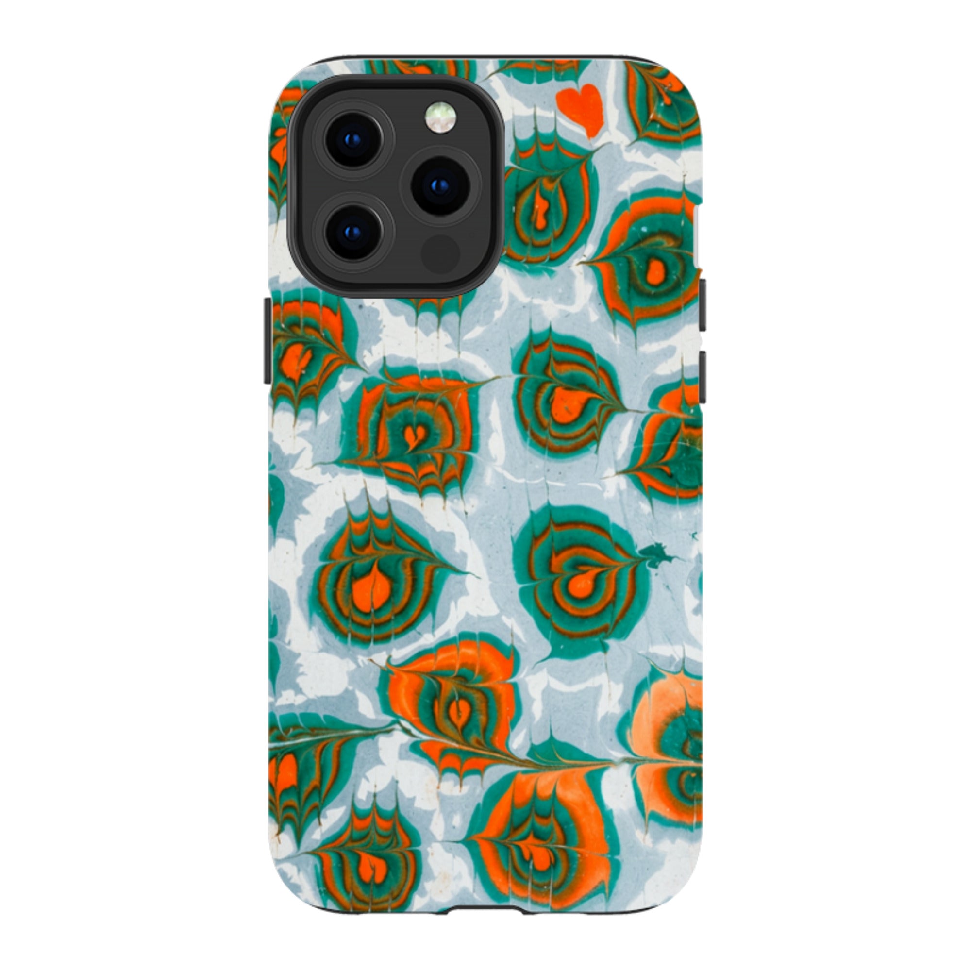 iPhone Tough Case - Teal & Orange Marble