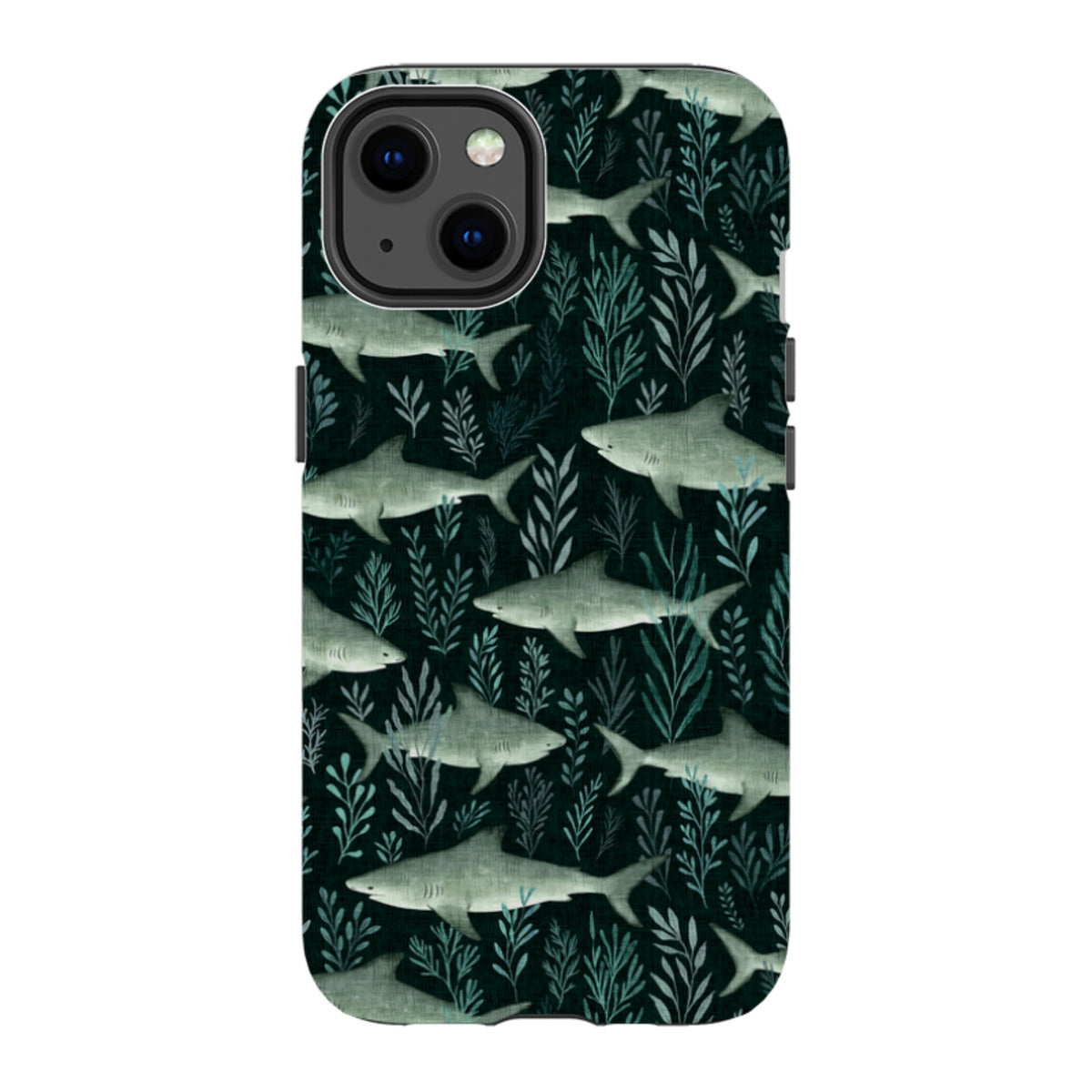 iPhone Tough Case - Sharks black By Katherine Quinn