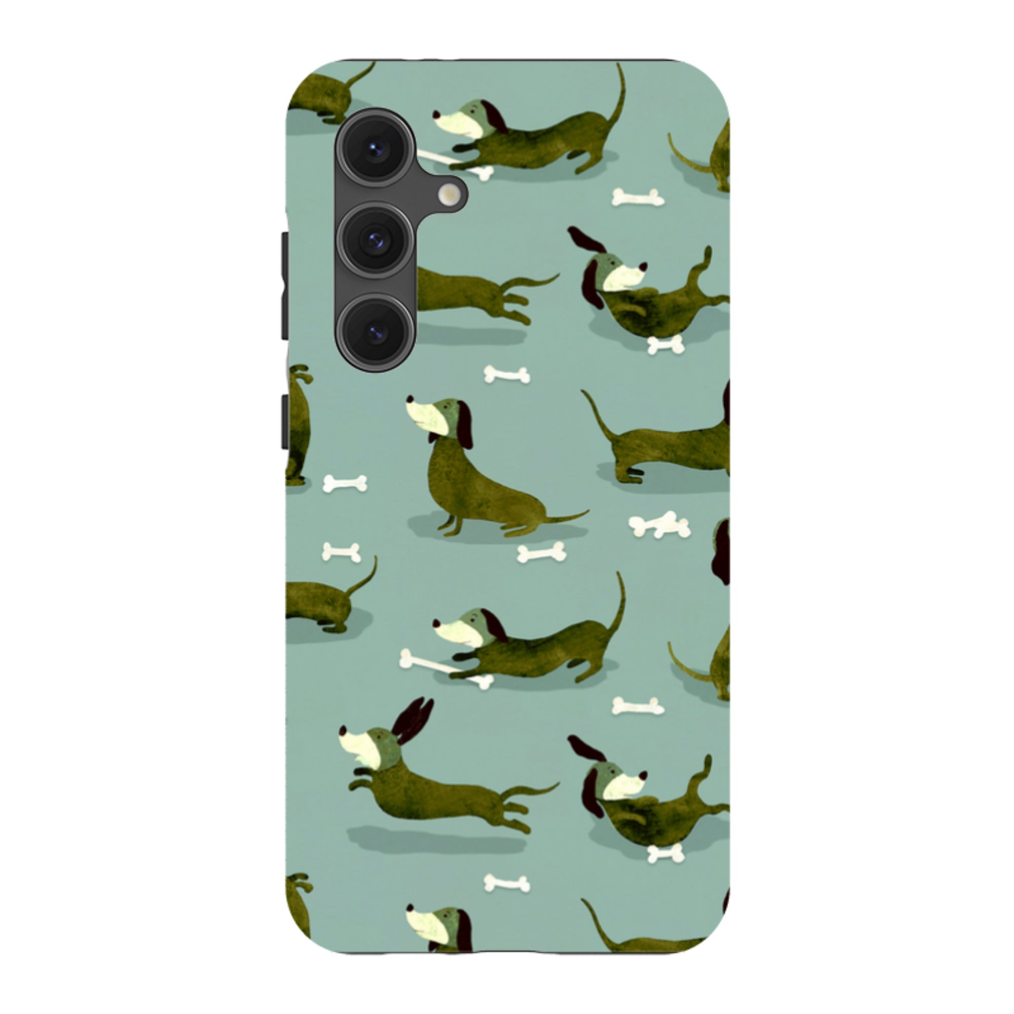 Samsung Tough Case - Dash Dogs Green By Katherine Quinn