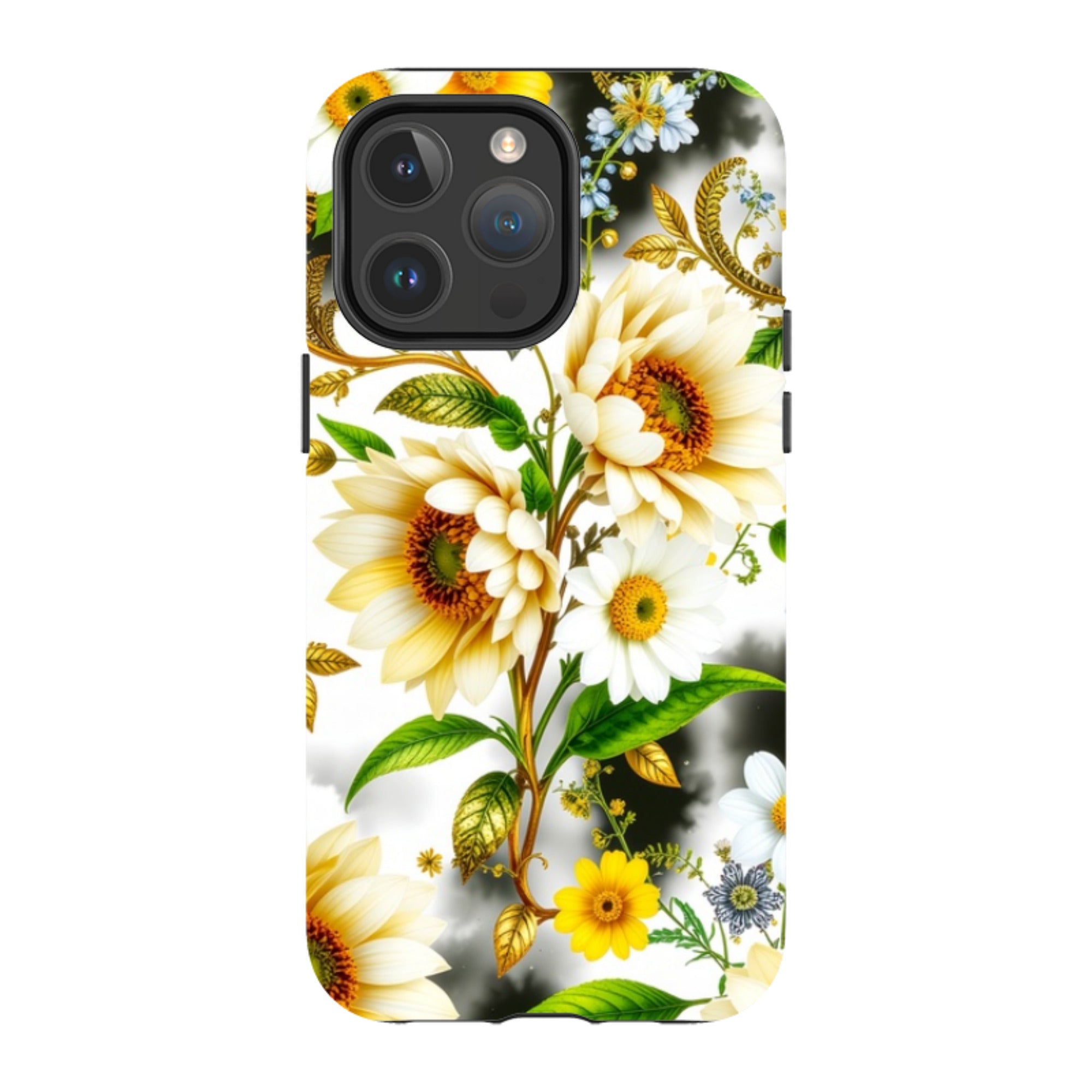 iPhone MagSafe Tough Case - Gold Flowers