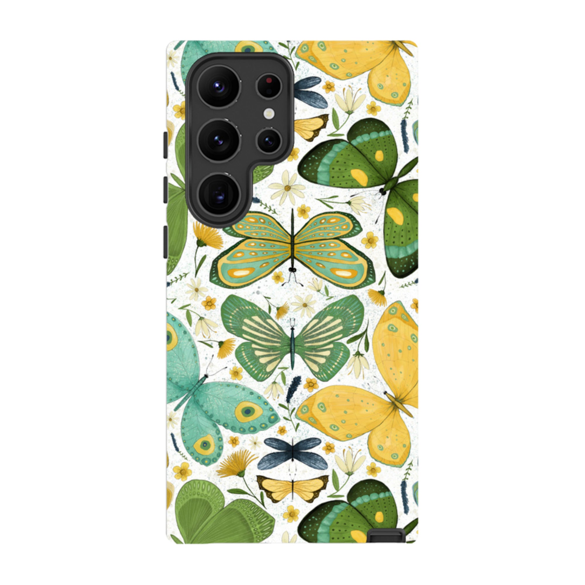 Samsung Tough Case - Green Butterflies By Maja Lindberg