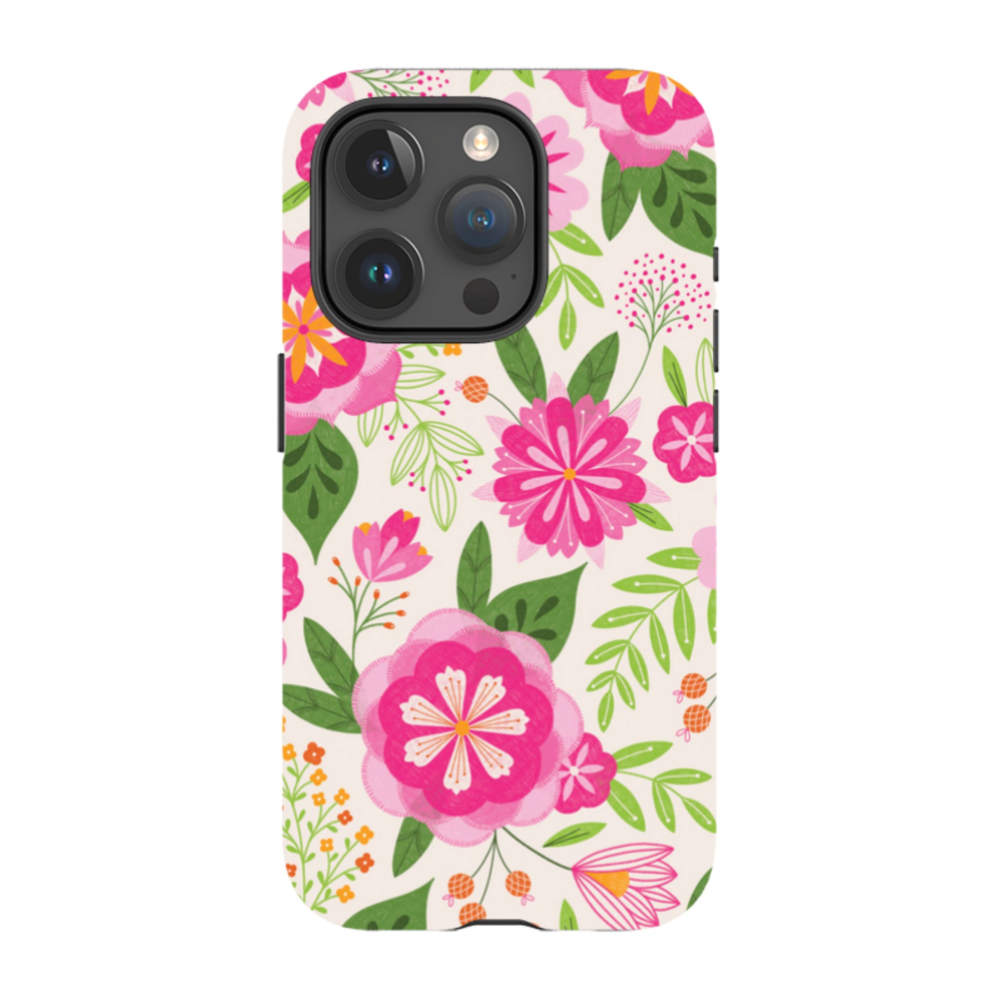 iPhone MagSafe Tough Case -  Big Bold Blooms Ivory By Jenny Zemanek