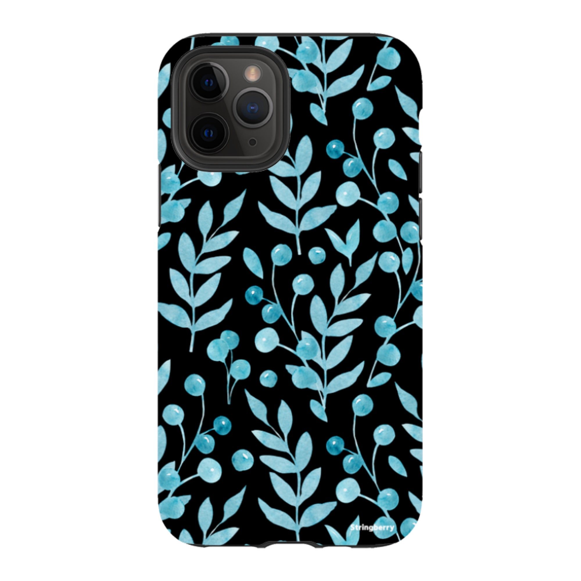 iPhone Tough Case - Blue Xmas Florals