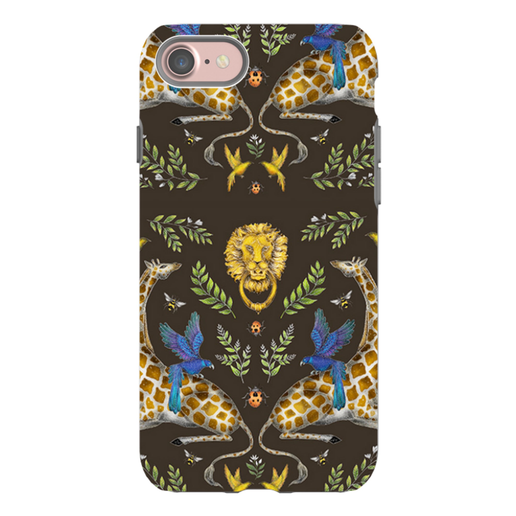 iPhone Tough Case - Giraffes Birds and Lion By Catherine Rowe