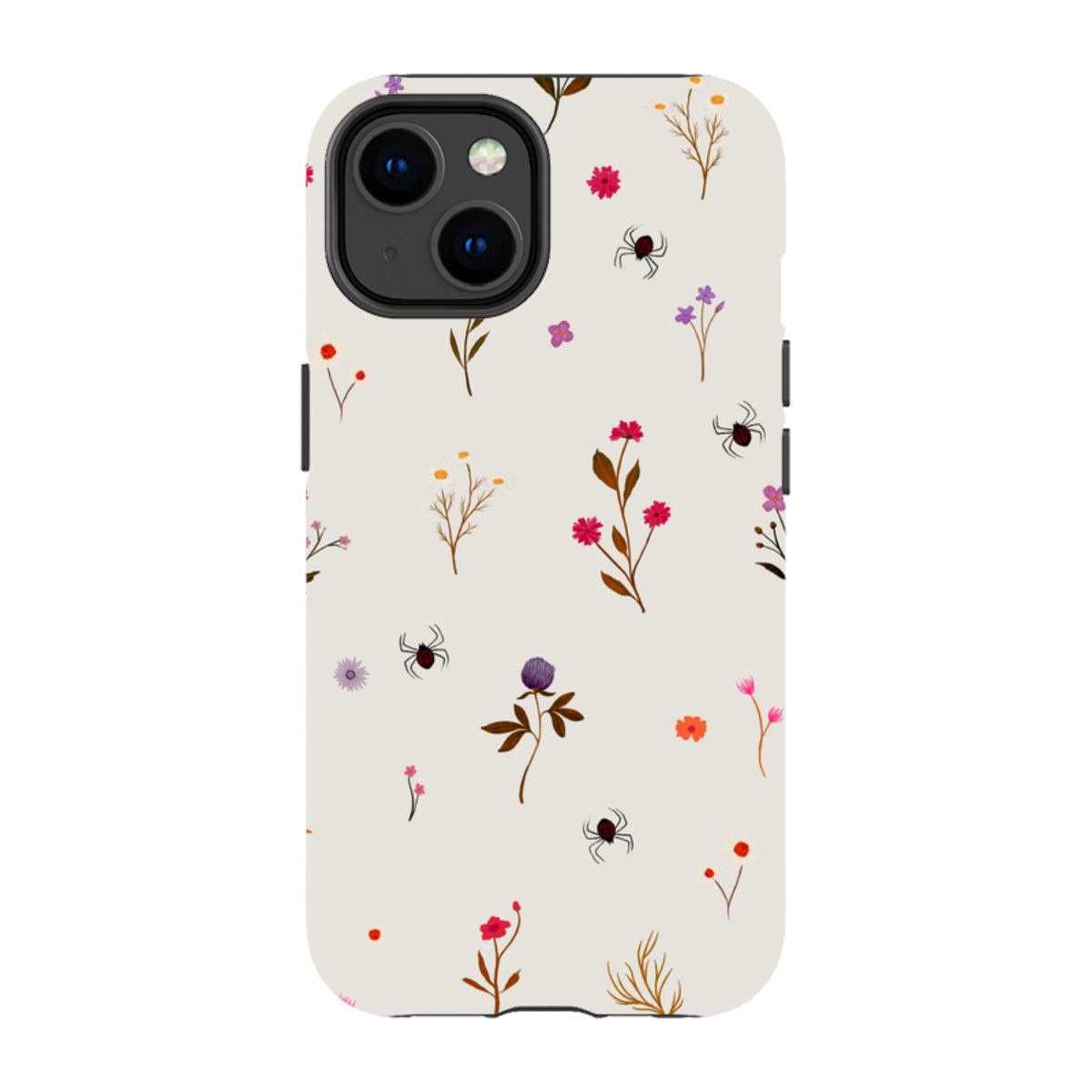 iPhone Tough Case - Florals and Spiders - Stone By Katherine Quinn