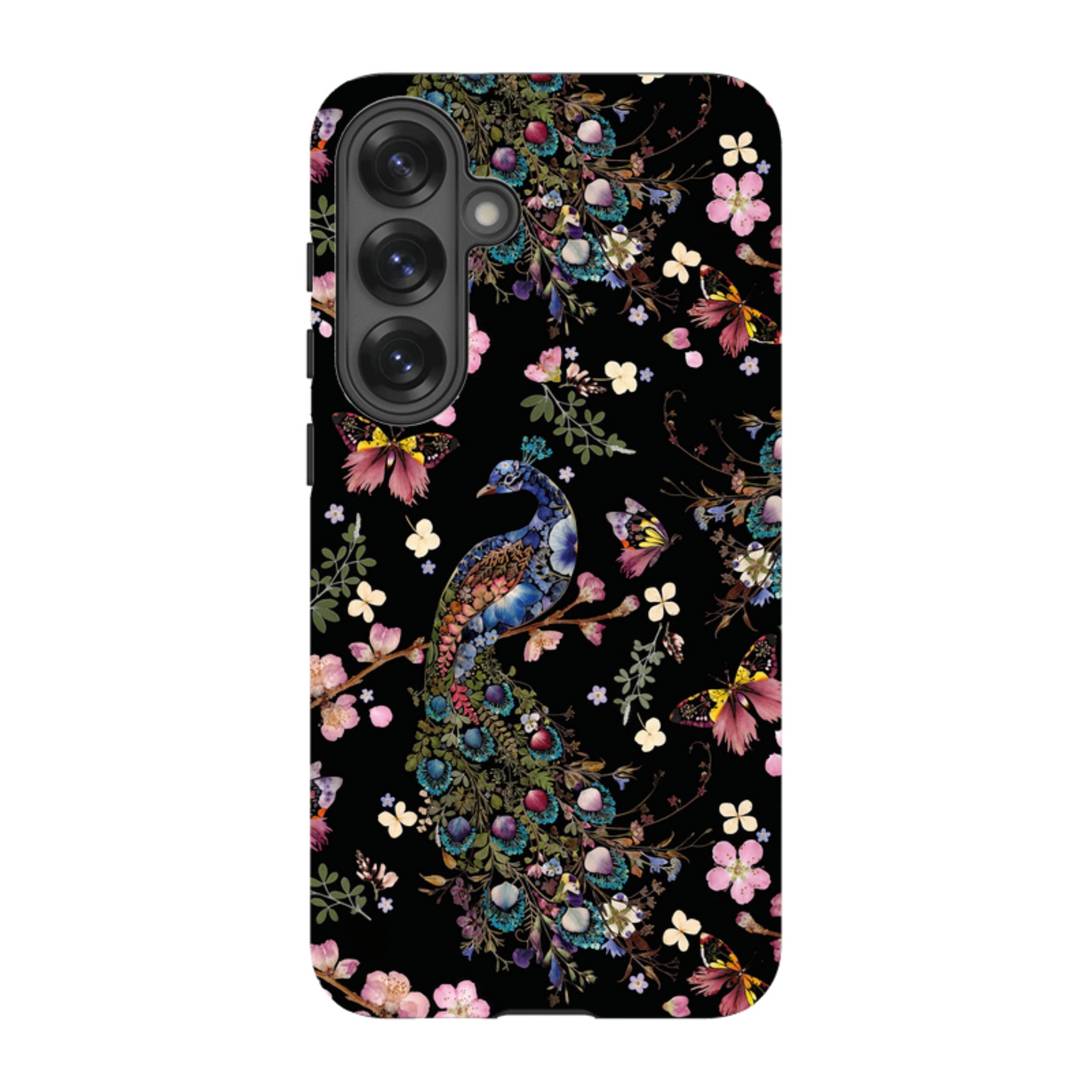 Samsung Tough Case - Peacock and Cherry Blossoms Dark By Helen Ahpornsiri