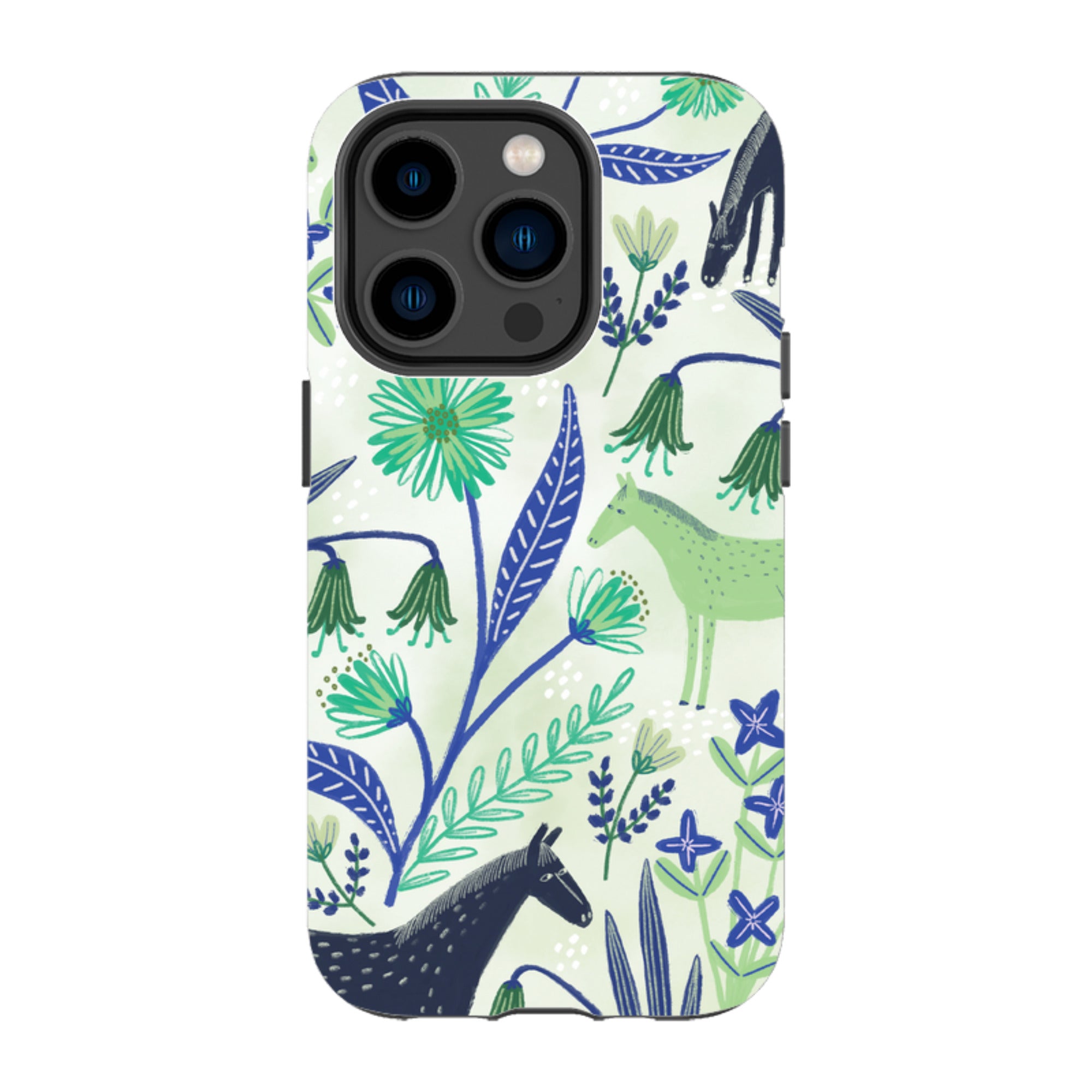 iPhone Tough Case - Wild Ponies Green By Lee Foster Wilson