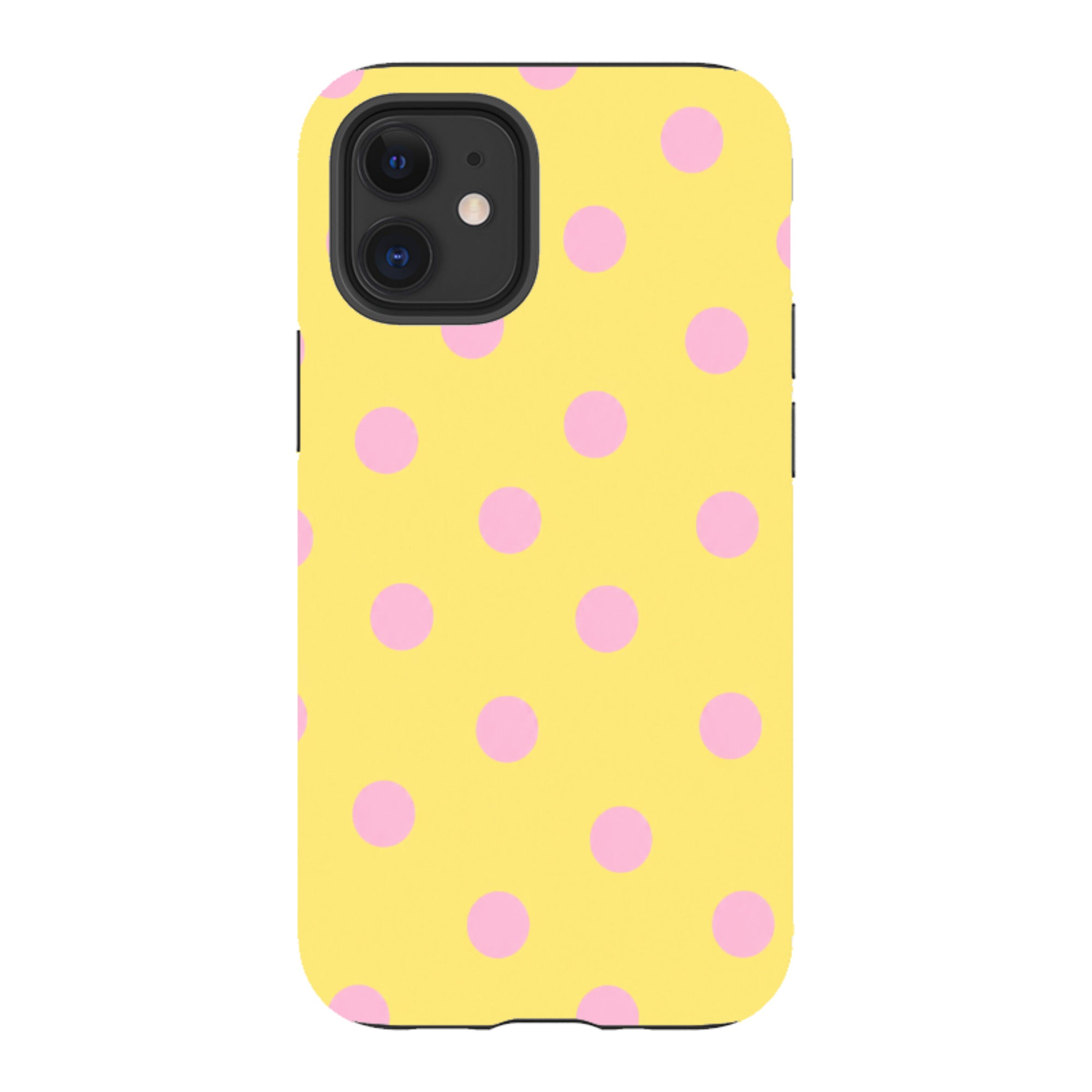iPhone Tough Case - Yellow & Pink Polka Dot