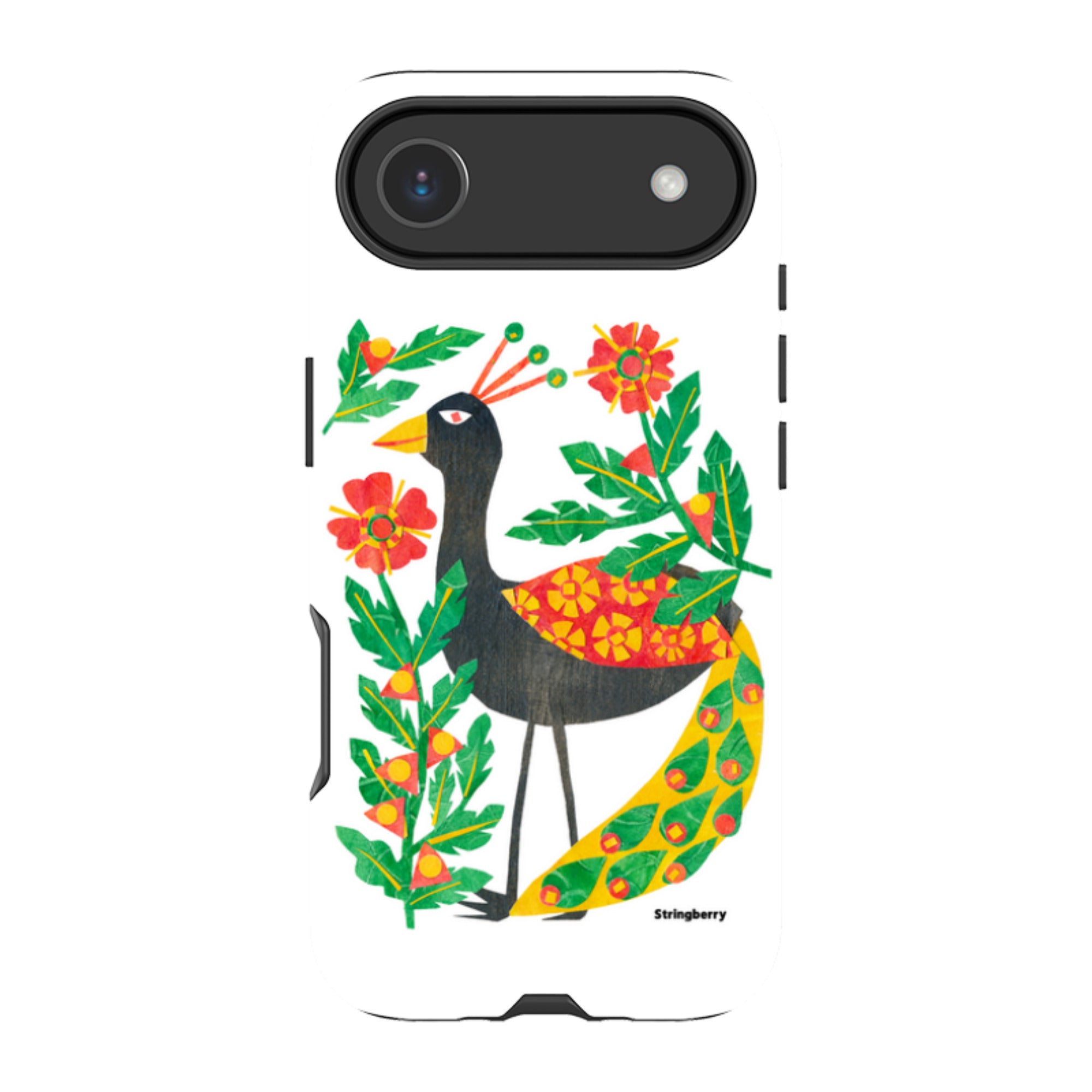 iPhone MagSafe Tough Case - Folk Floral Peahen By Tracey English