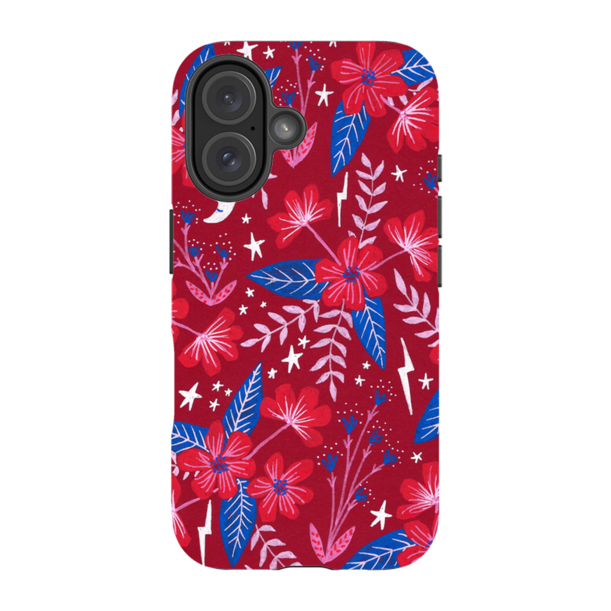 iPhone Tough Case - Red Moon Garden By Lee Foster Wilson