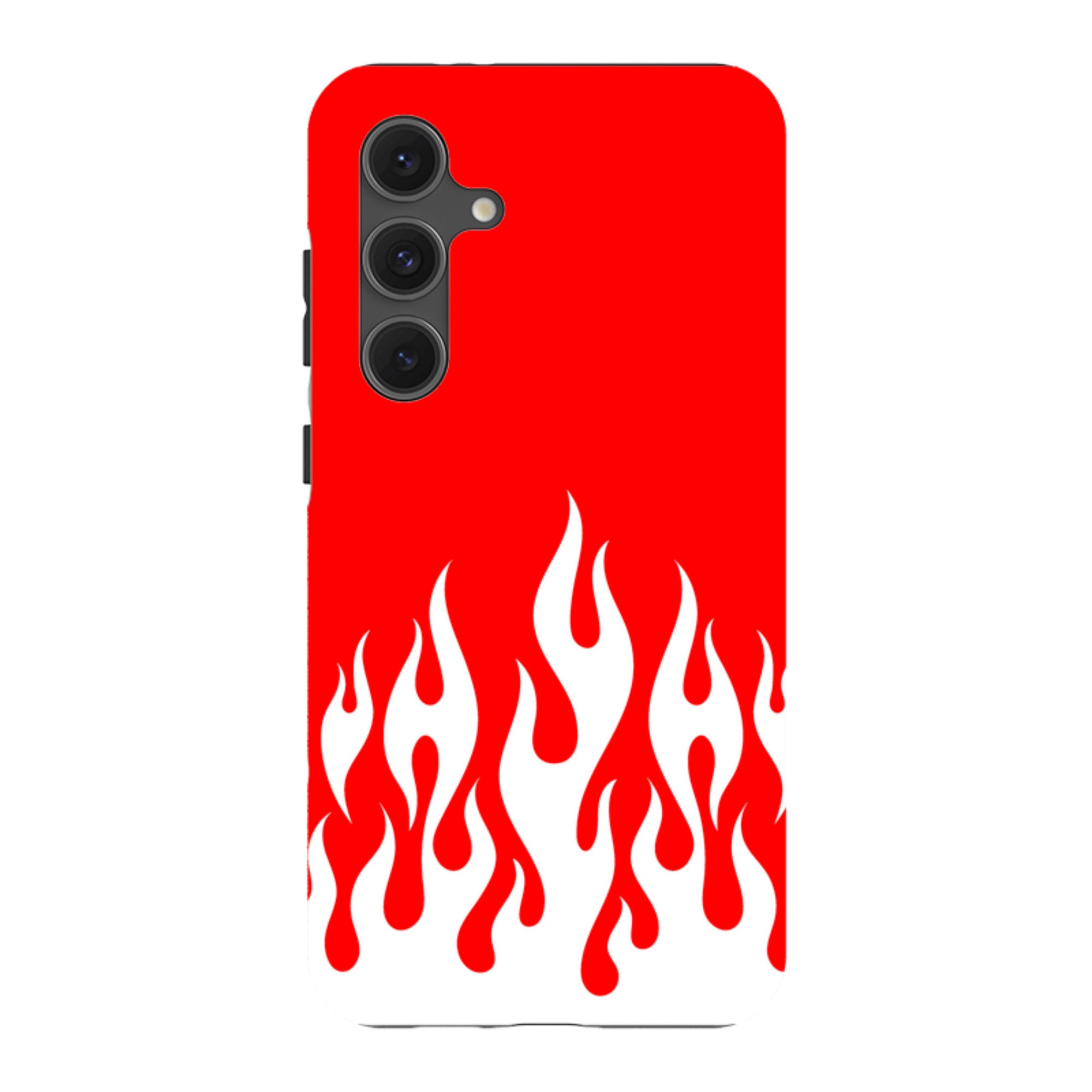 Samsung Tough Case - White Flames Red