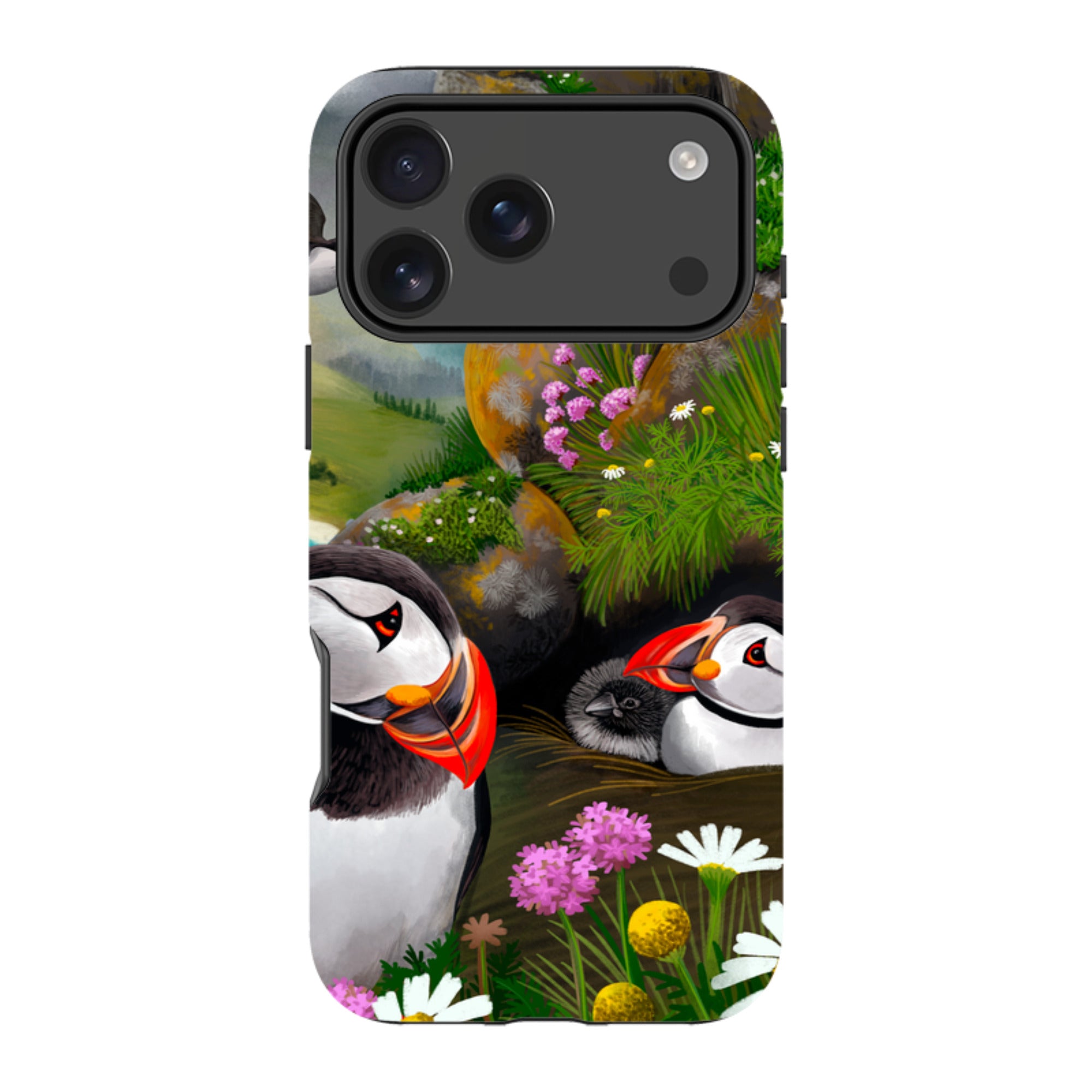 iPhone MagSafe Tough Case - Puffin Family By Anna Stead