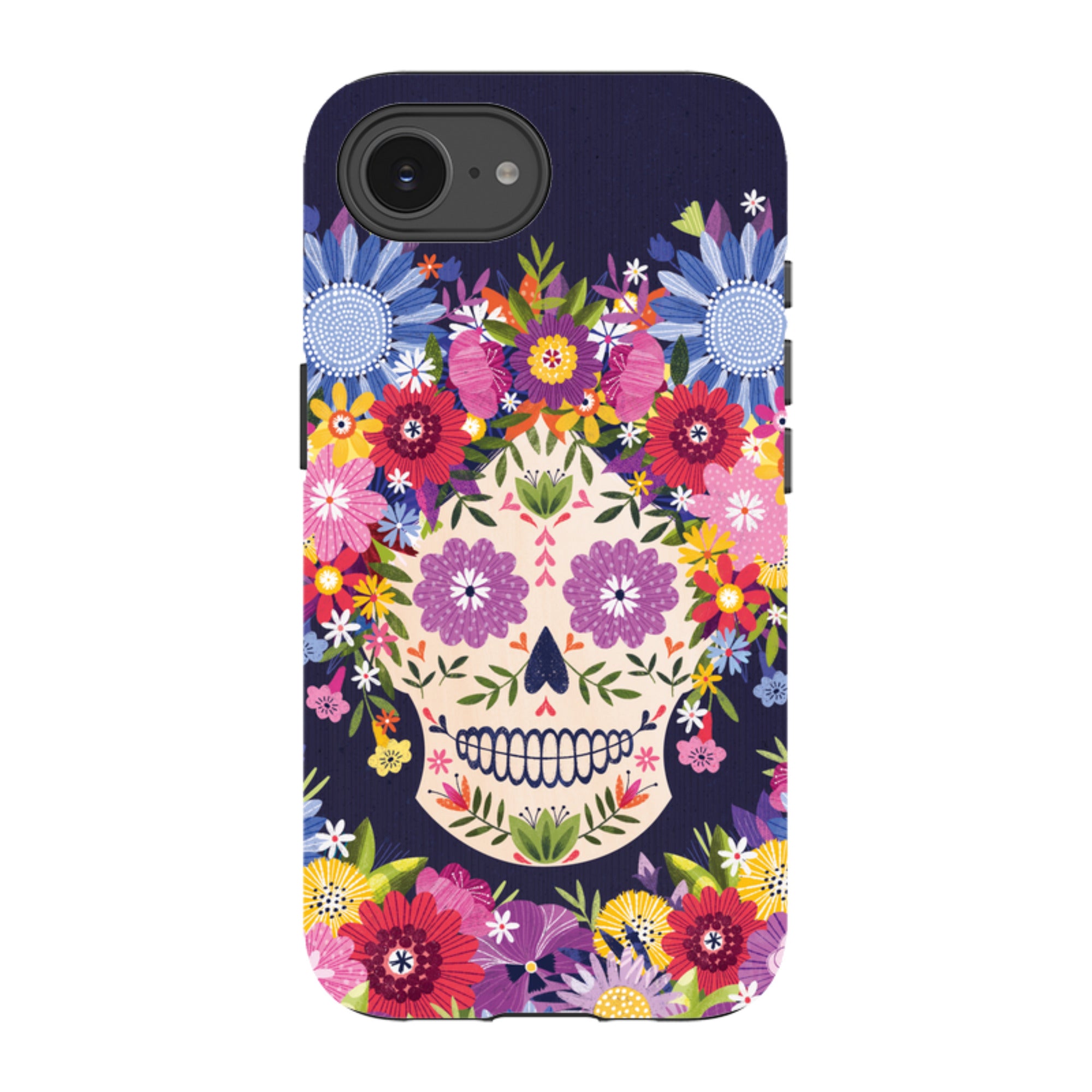 iPhone Tough Case - Sugar Skull Blue By Ali Brookes